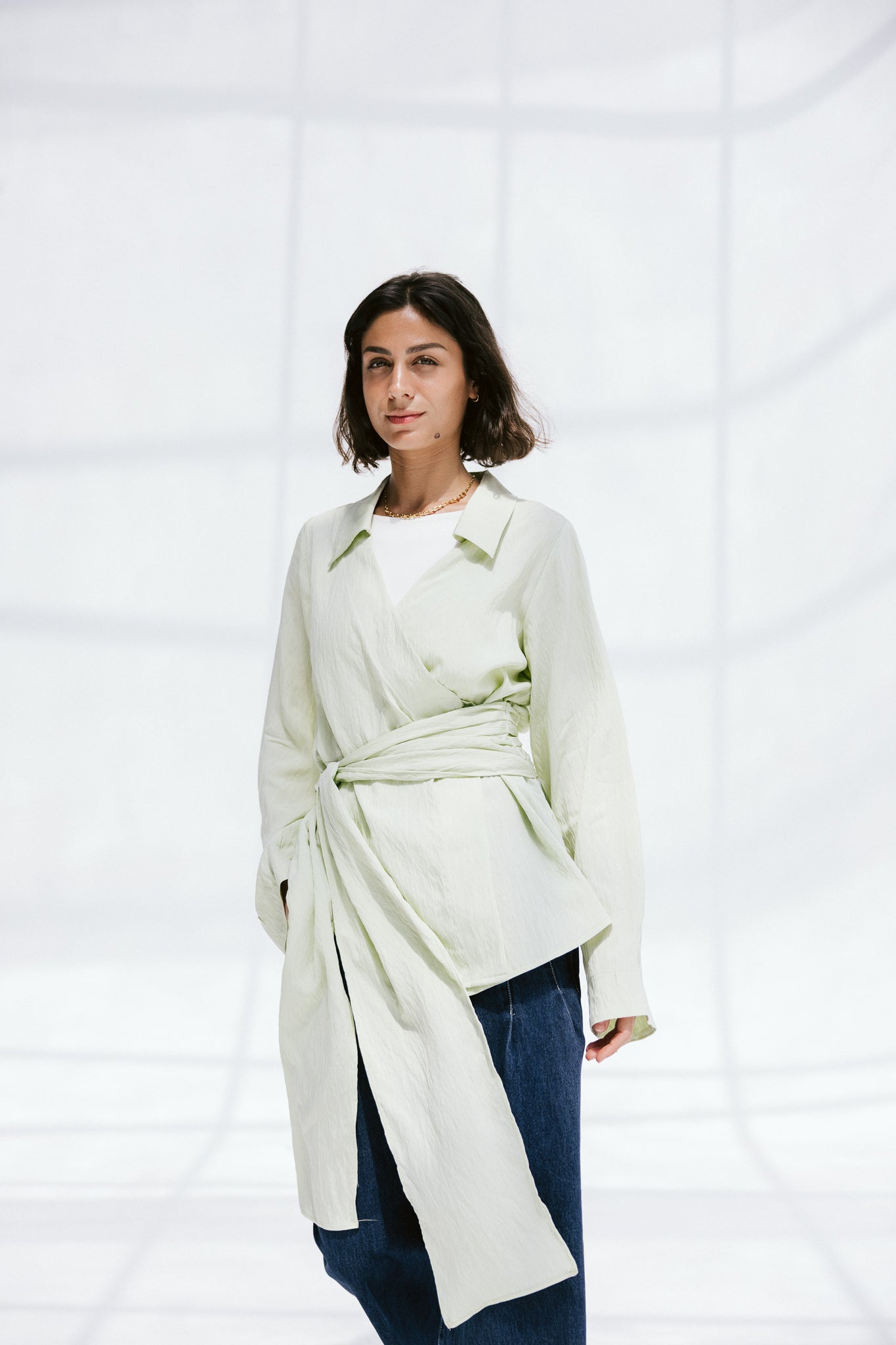 Soft Silhouette blouse in Mint