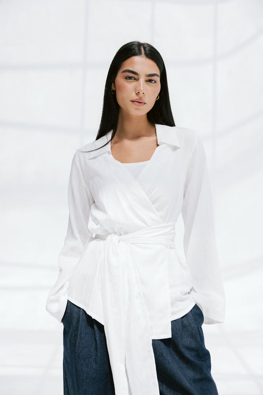Soft Silhouette blouse in Milky