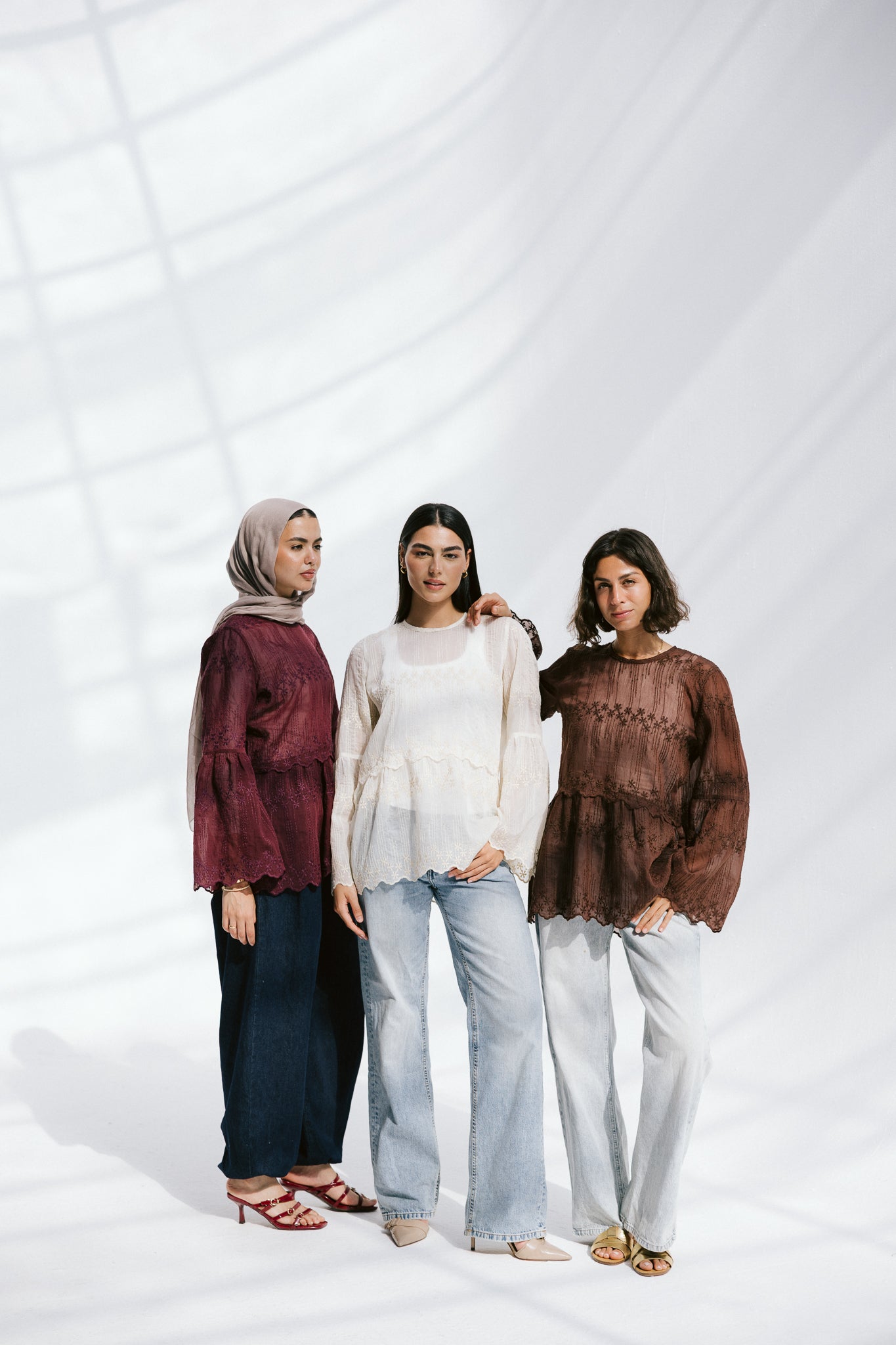 Layered Bloom Blouse In Ivory