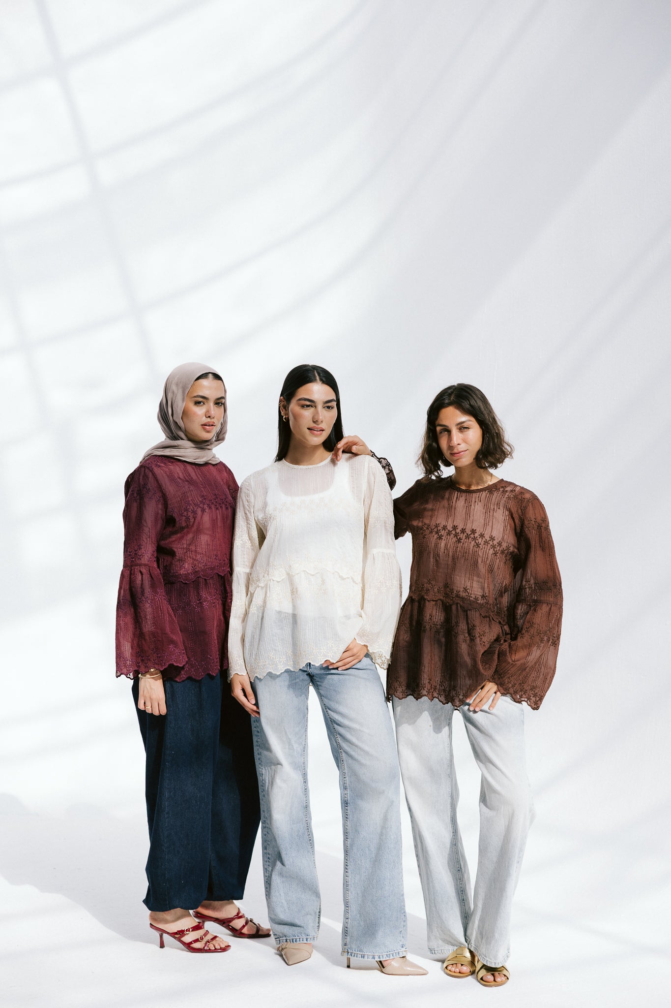 Layered Bloom Blouse In Ivory