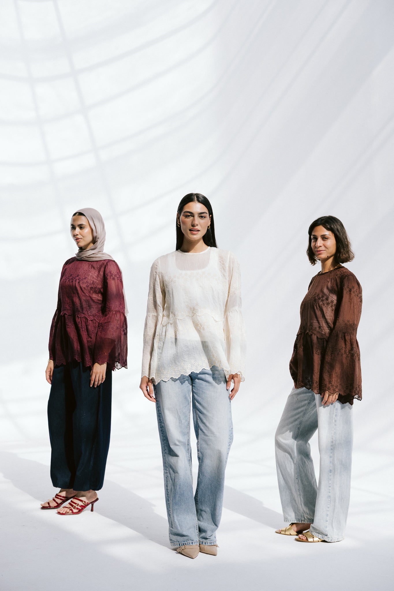Layered Bloom Blouse In Ivory