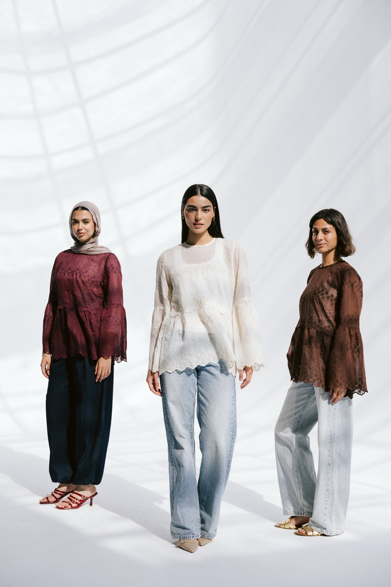 Layered Bloom Blouse In Ivory