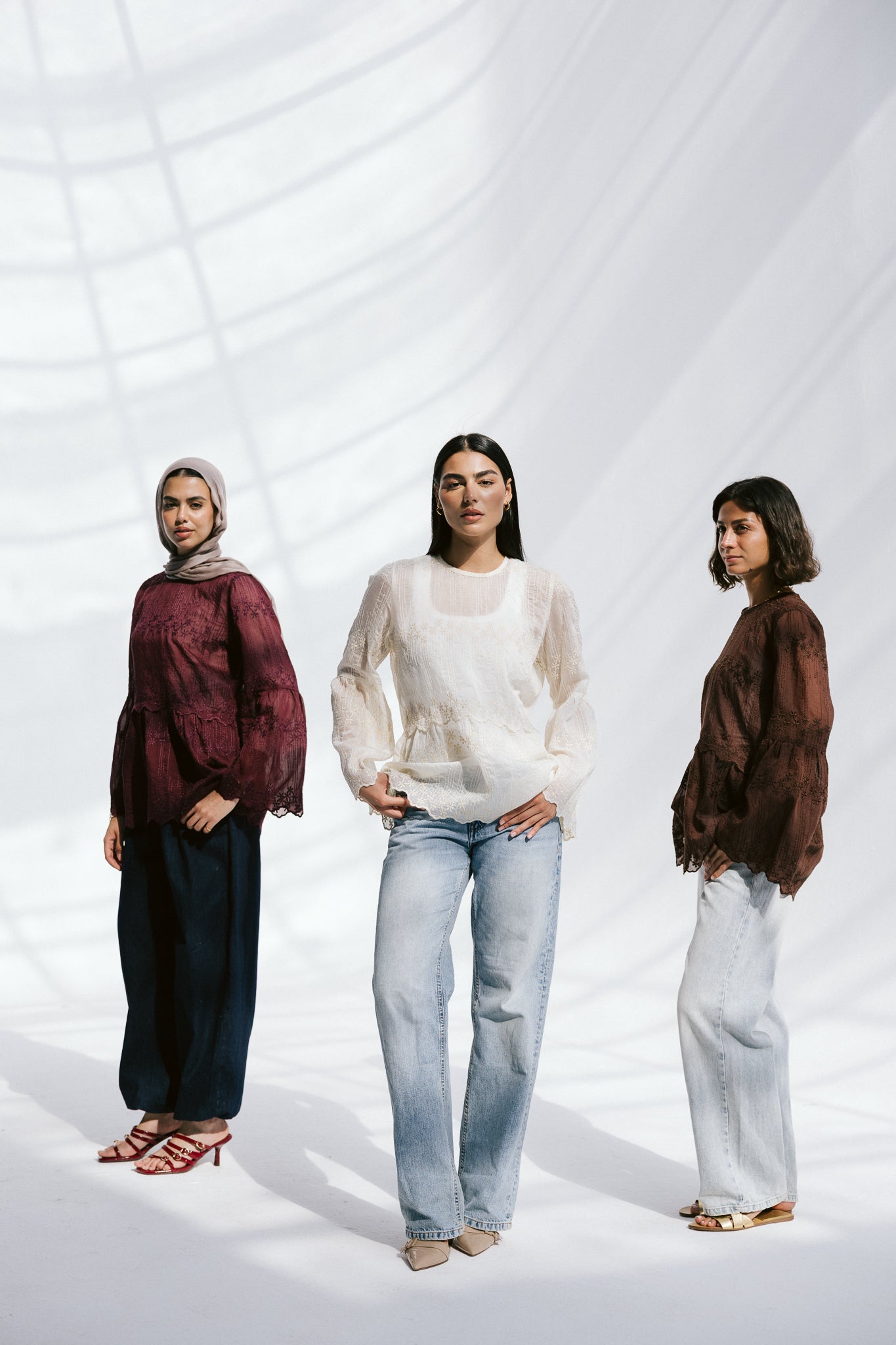Layered Bloom Blouse In Ivory
