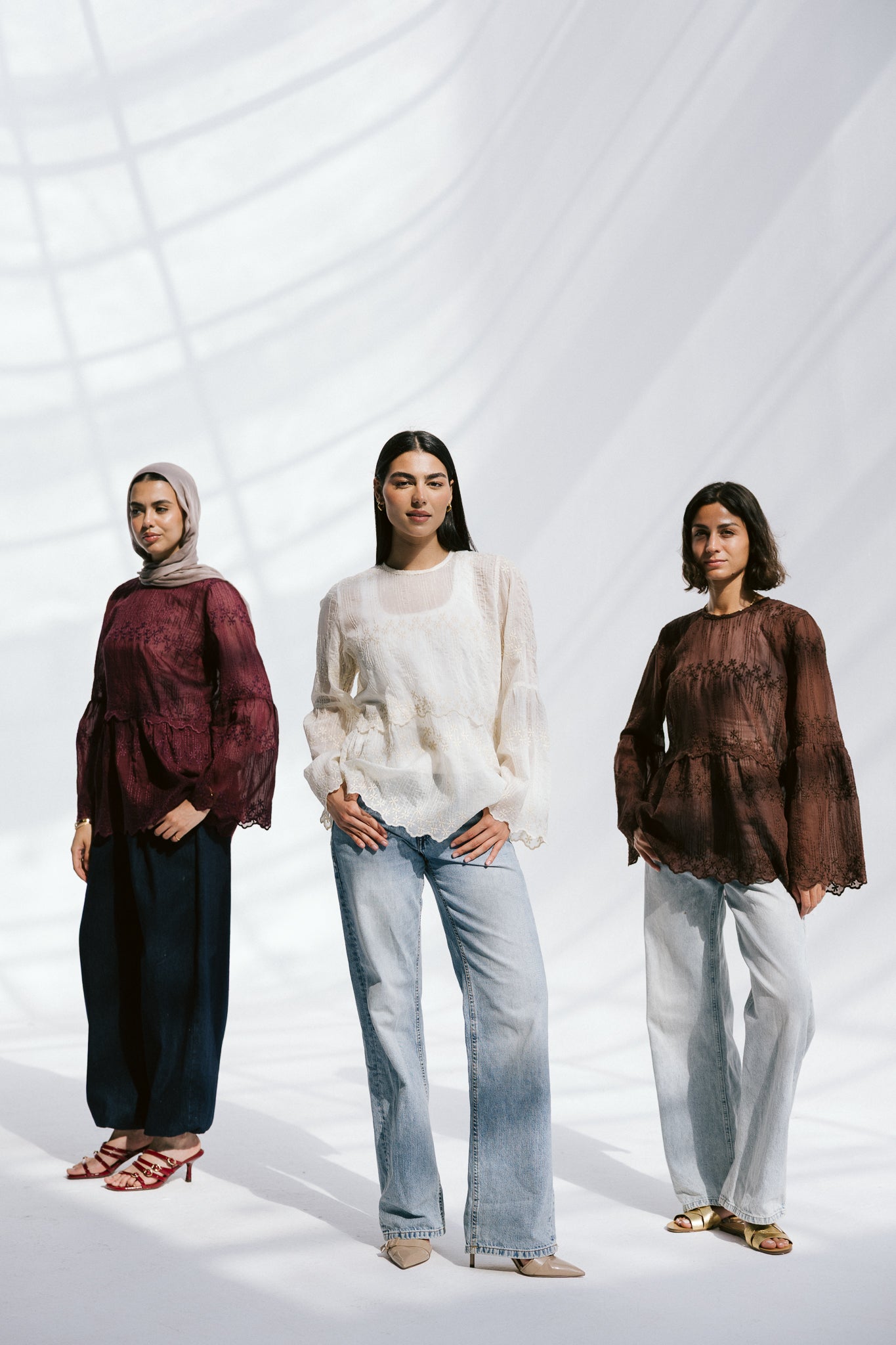 Layered Bloom Blouse In Ivory