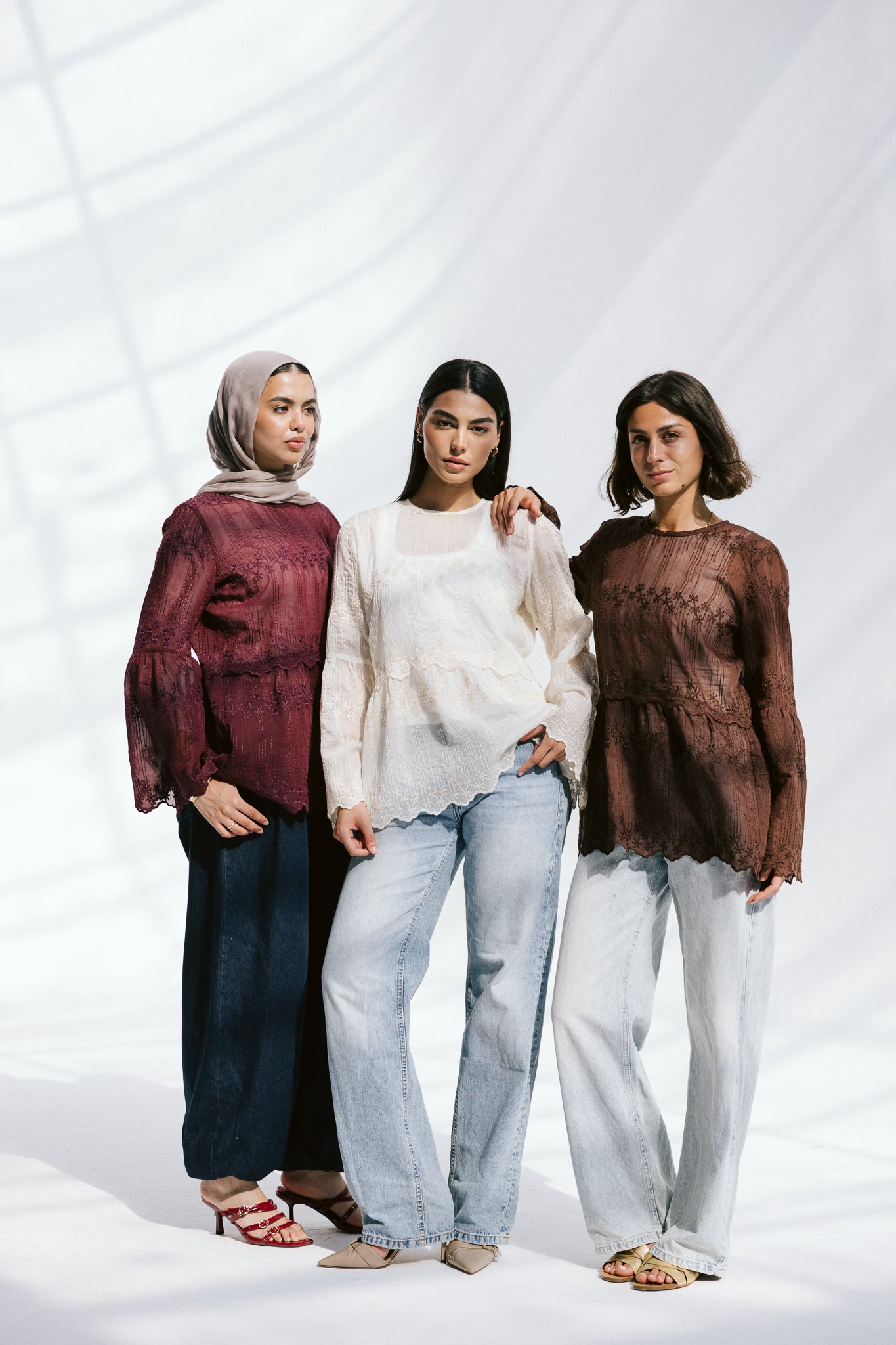 Layered Bloom Blouse In Ivory