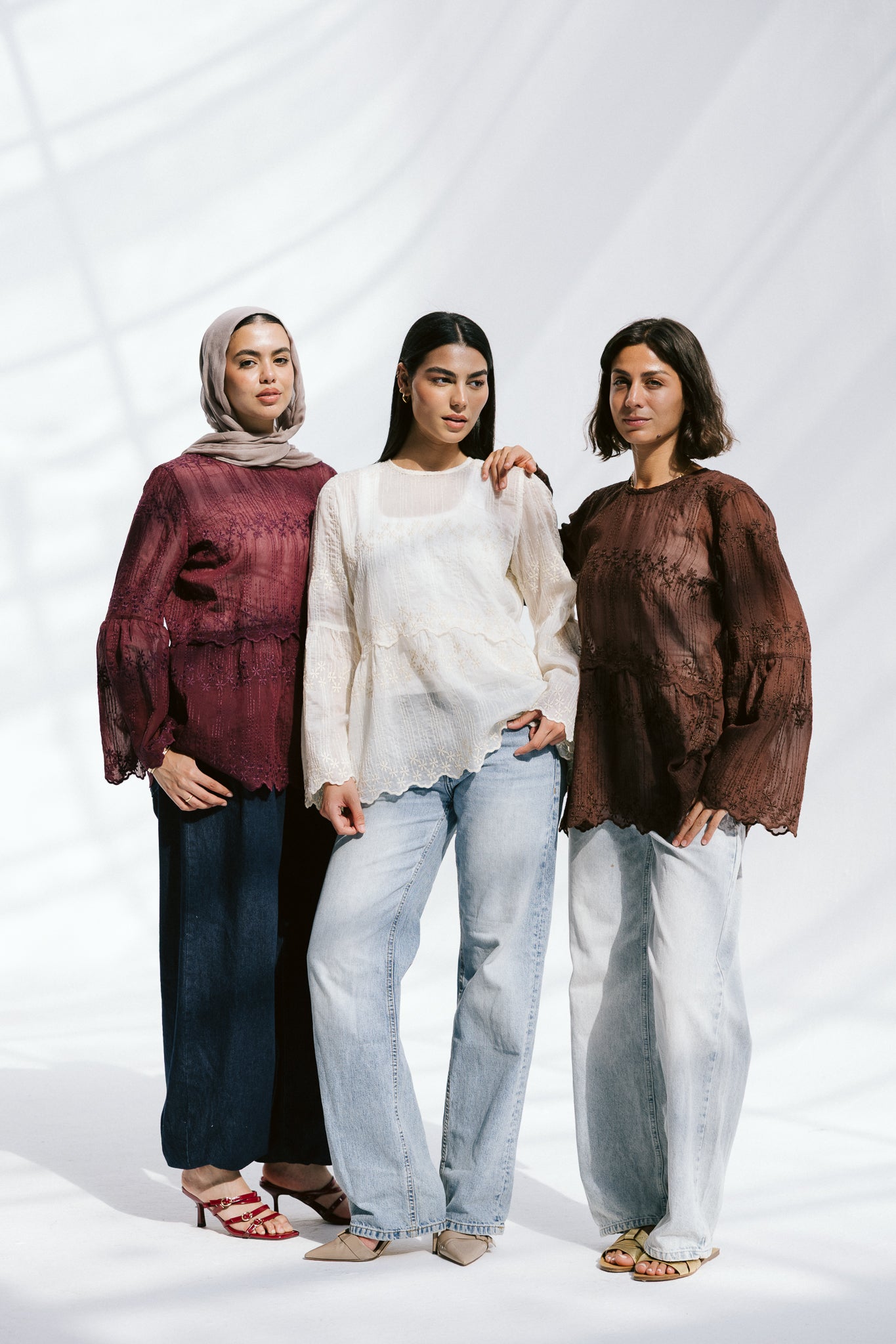 Layered Bloom Blouse In Ivory