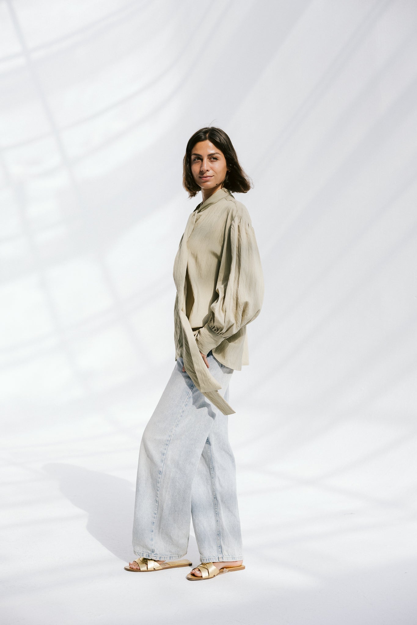 The Siena Blouse In Sage