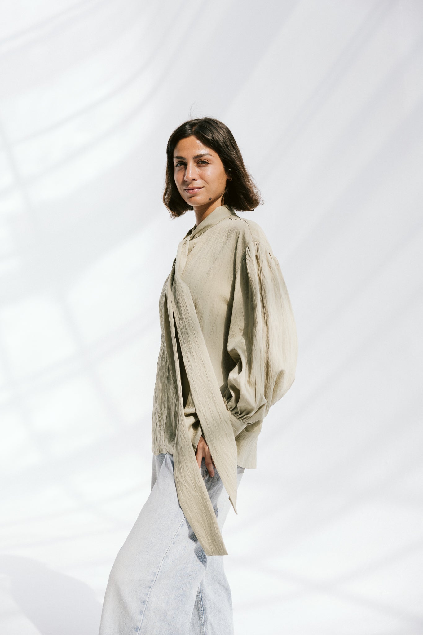The Siena Blouse In Sage