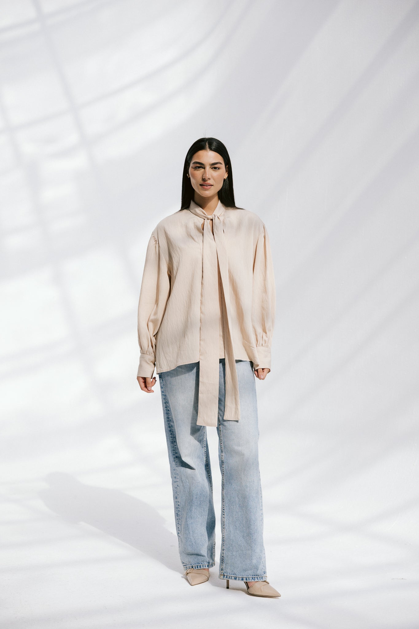 The Siena Blouse In Beige