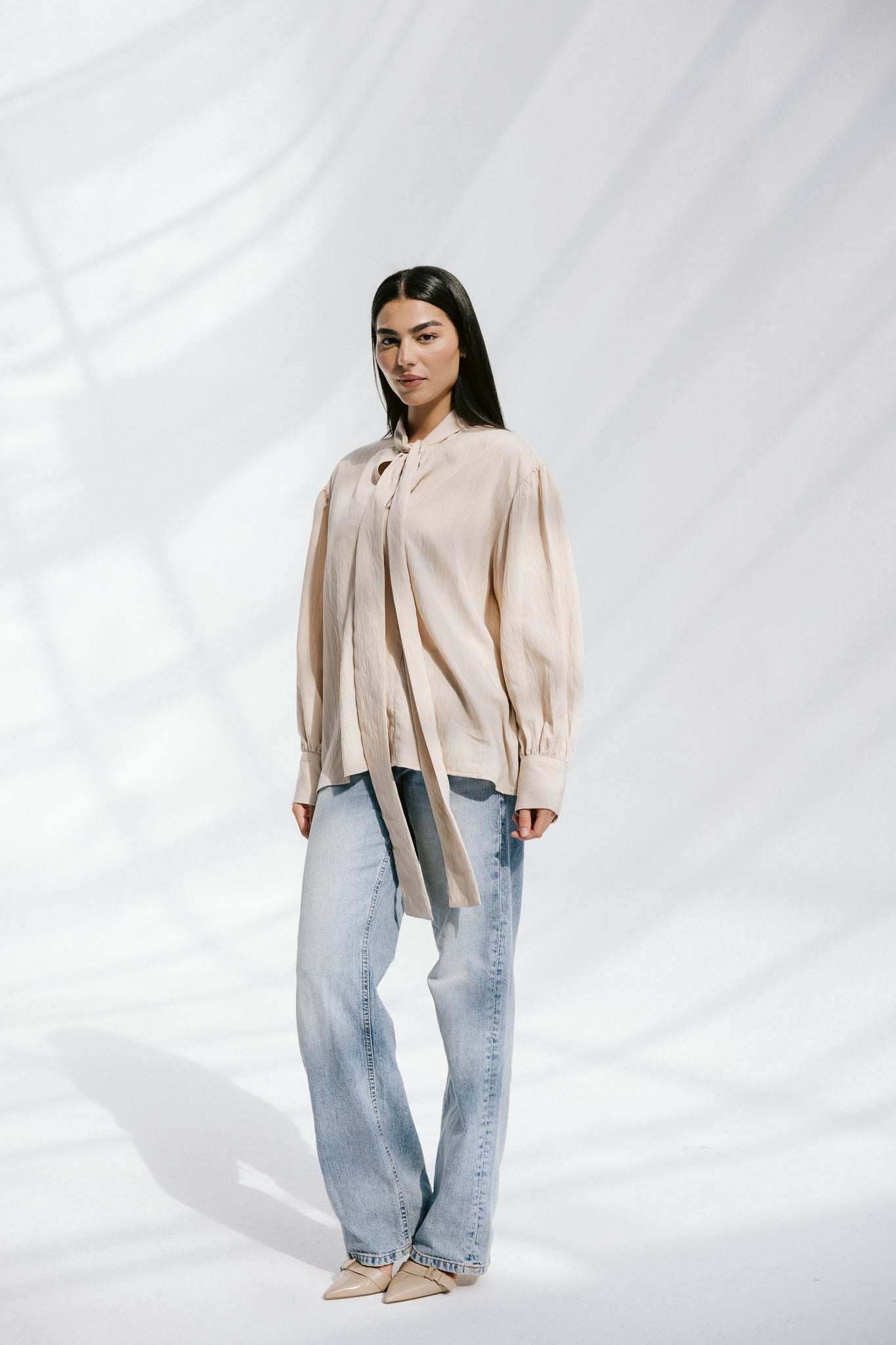 The Siena Blouse In Beige