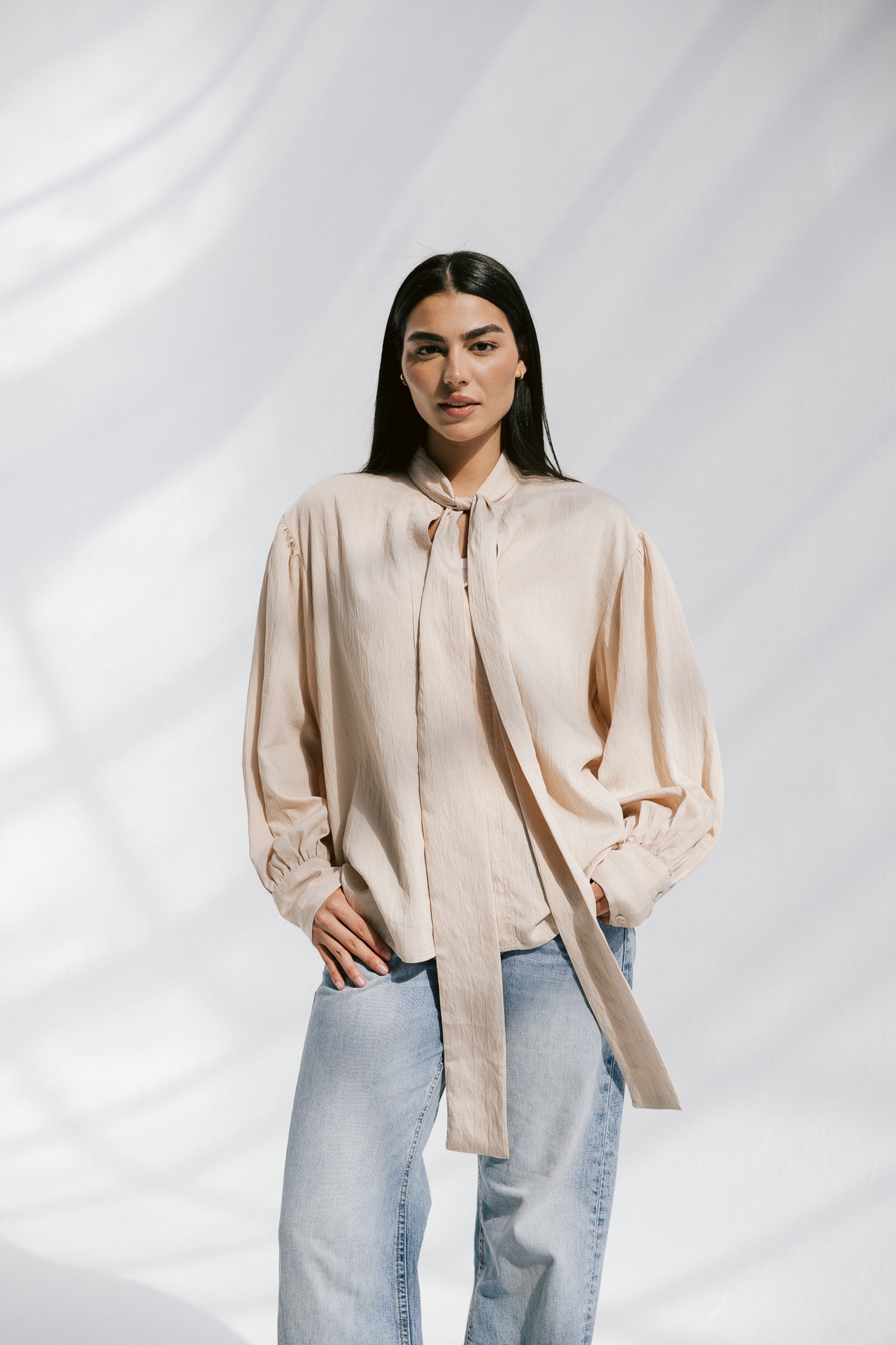 The Siena Blouse In Beige