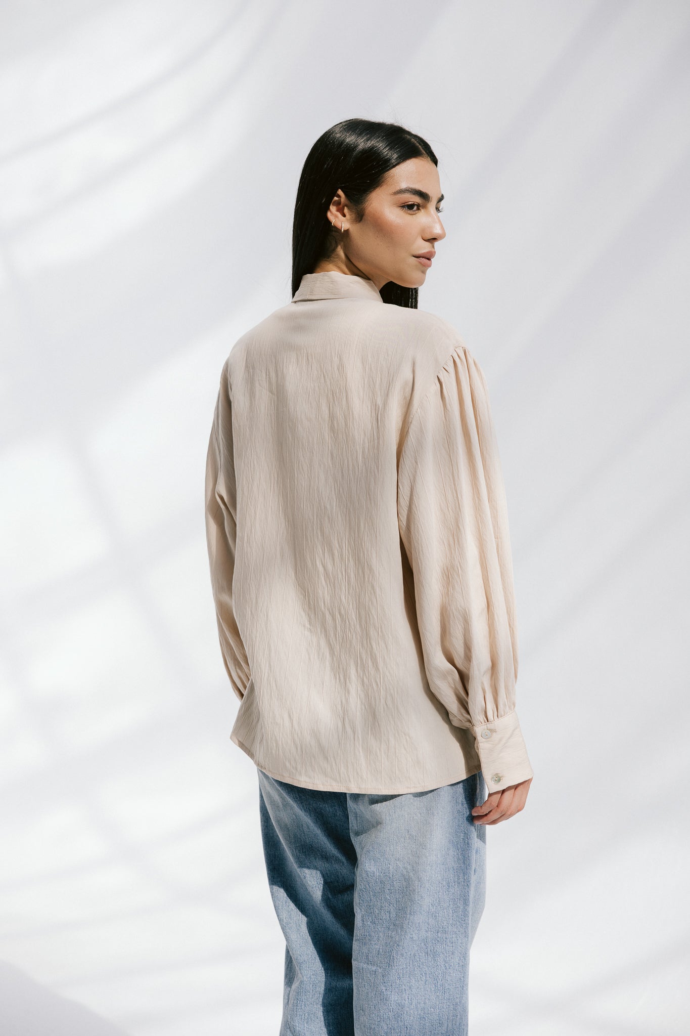 The Siena Blouse In Beige