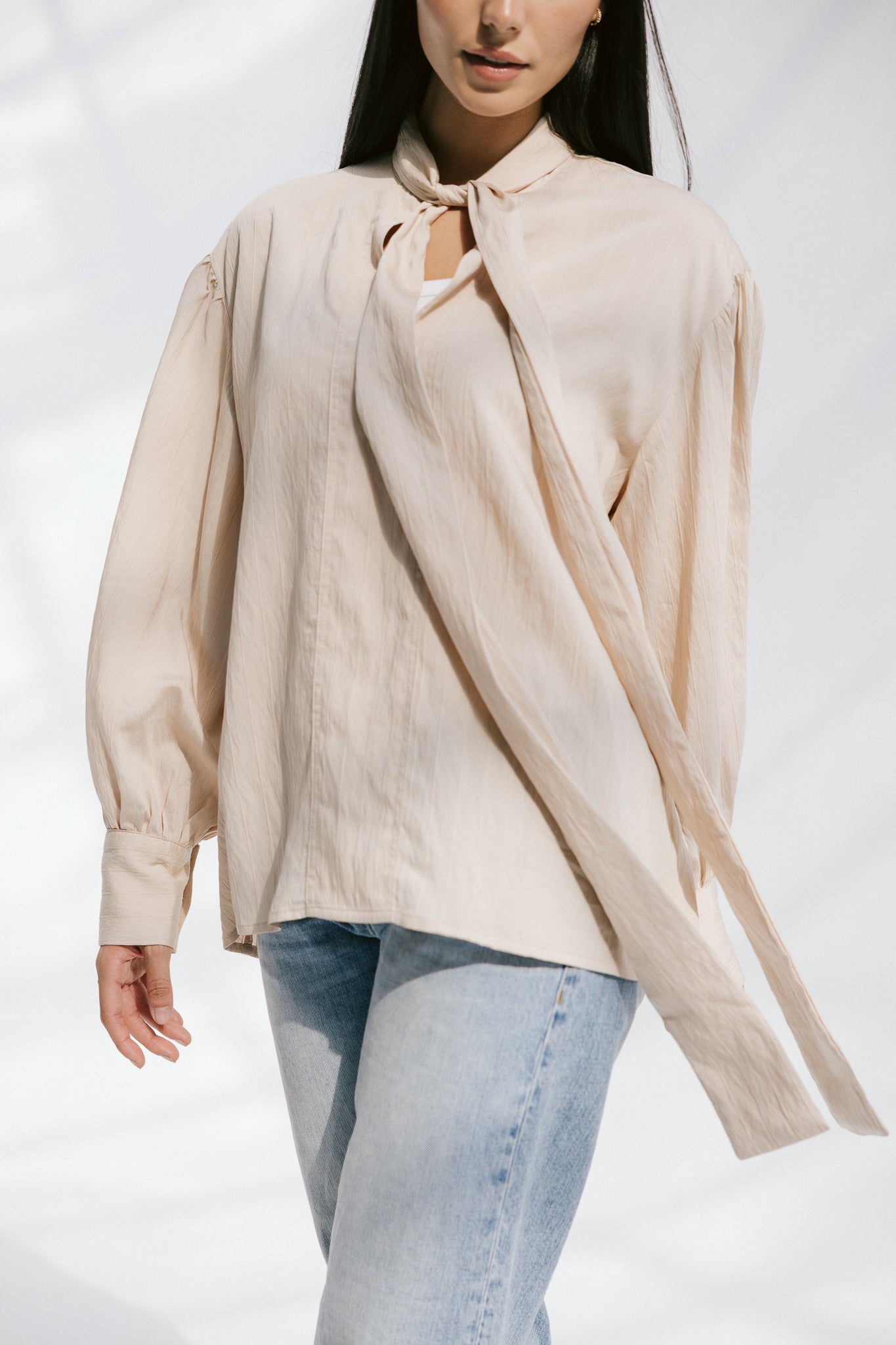 The Siena Blouse In Beige