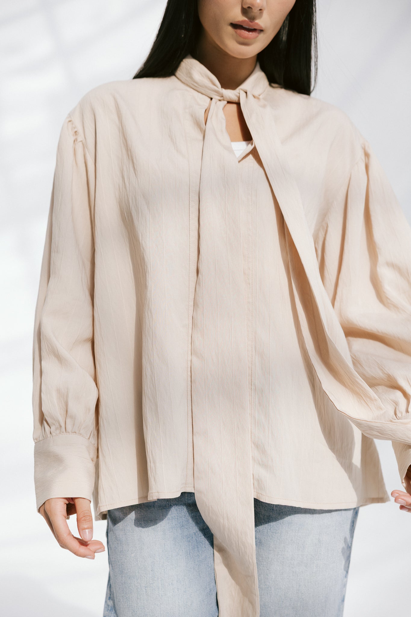 The Siena Blouse In Beige