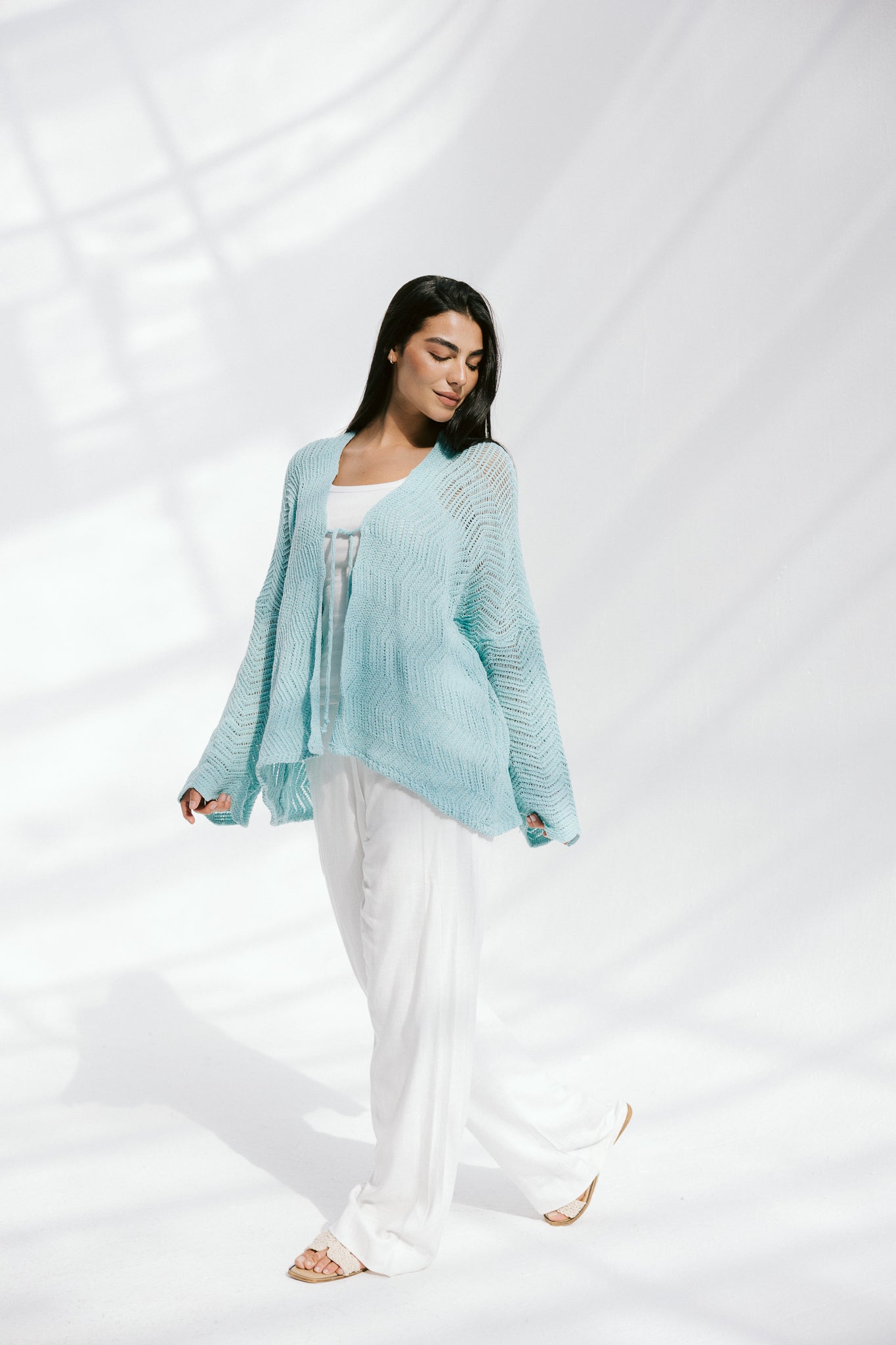 Havana cardigan in Aqua