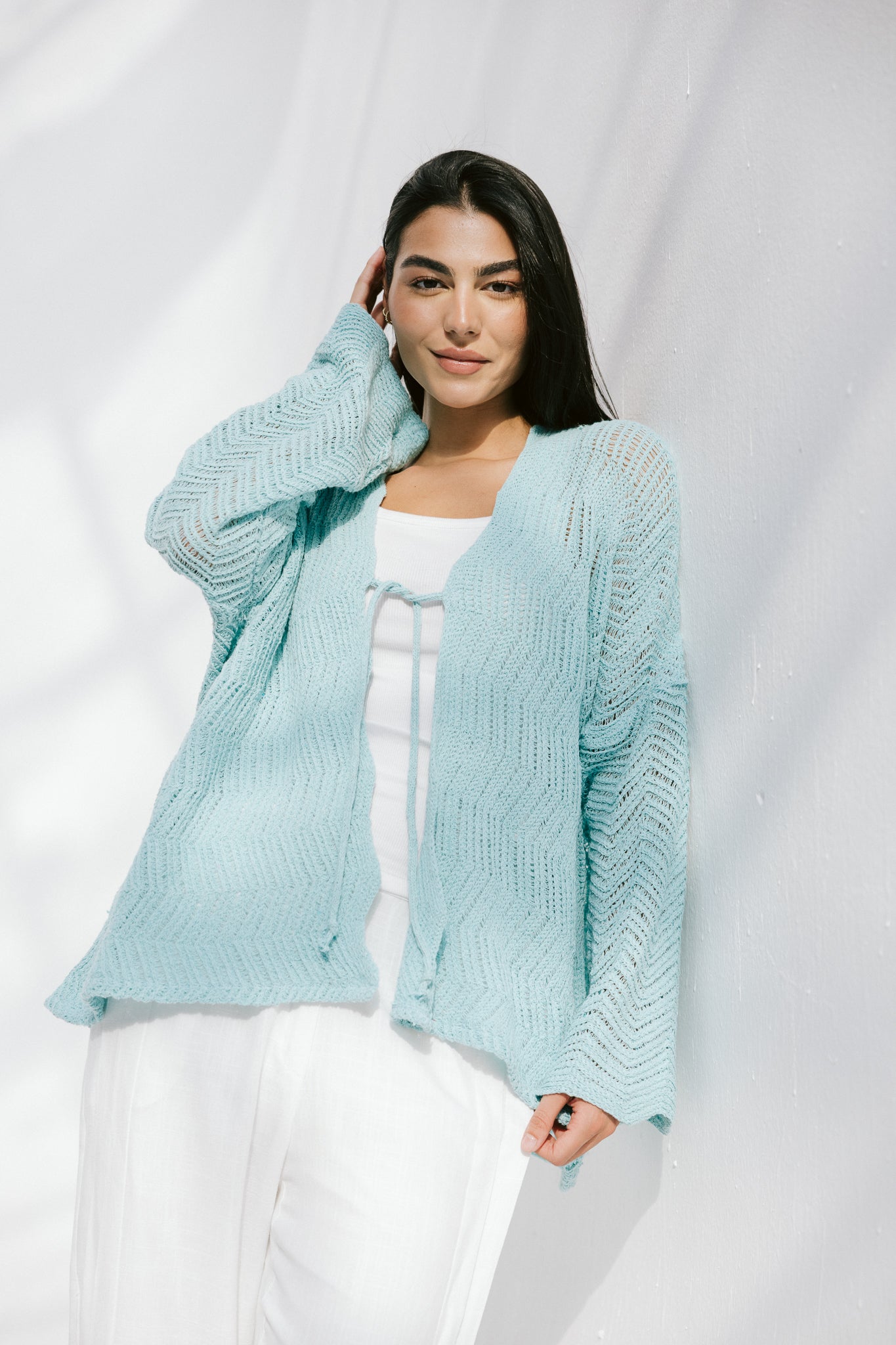 Havana cardigan in Aqua