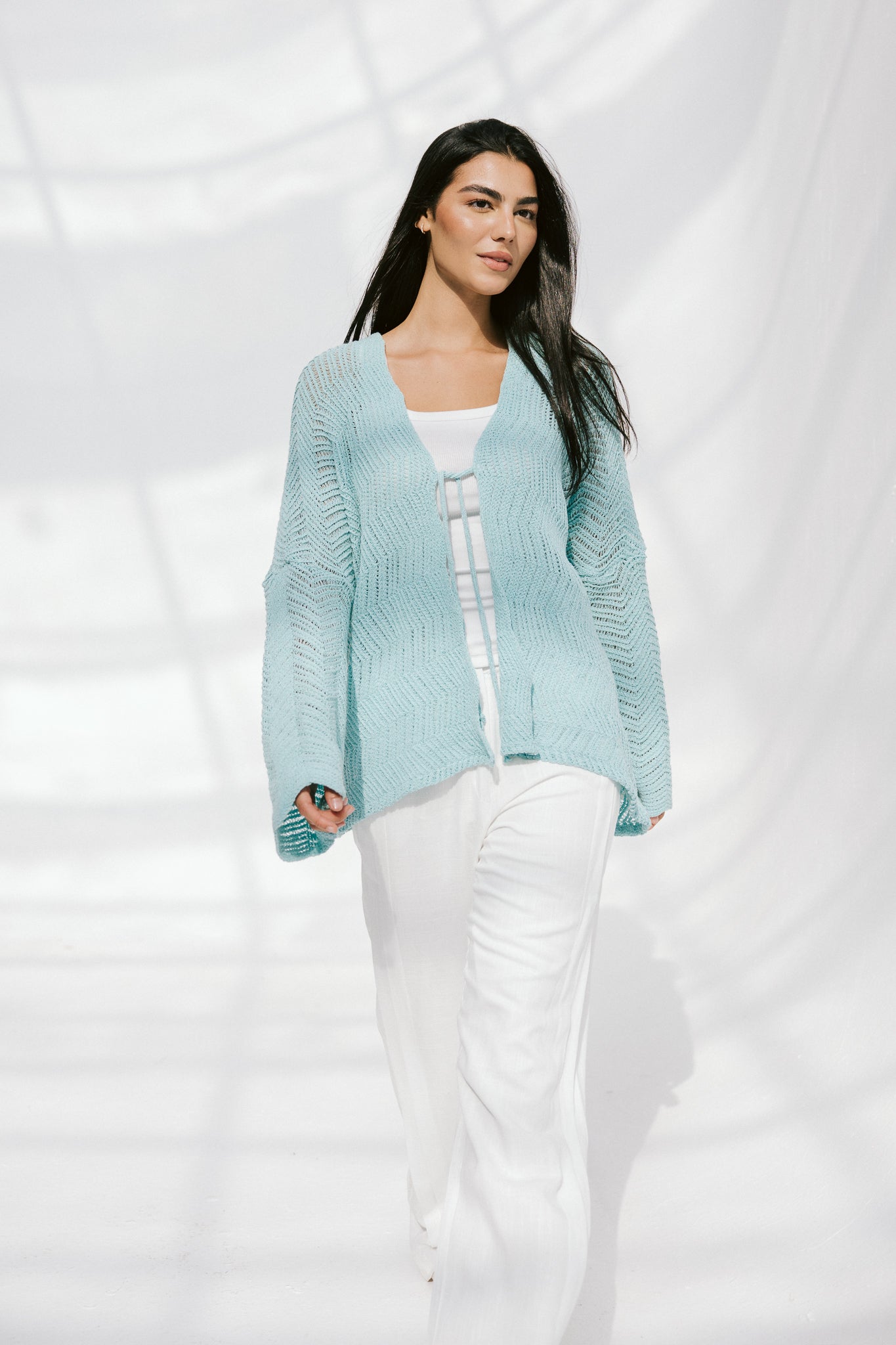 Havana cardigan in Aqua