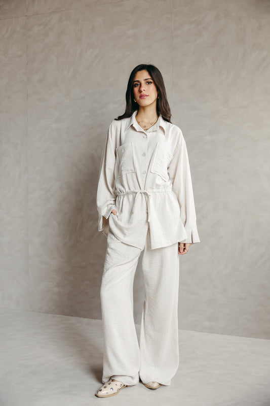 The Rayé Set in Pearl White