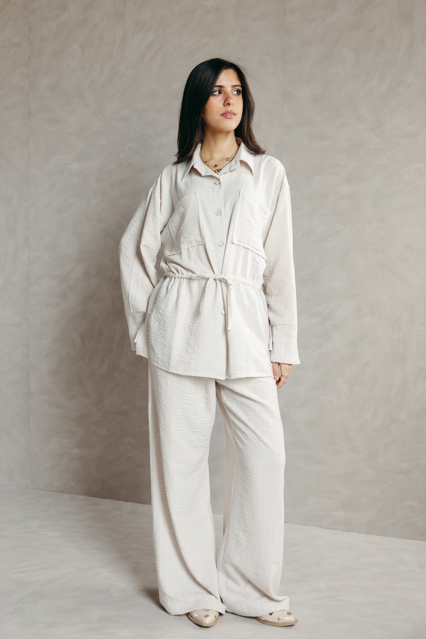The Rayé Set in Pearl White