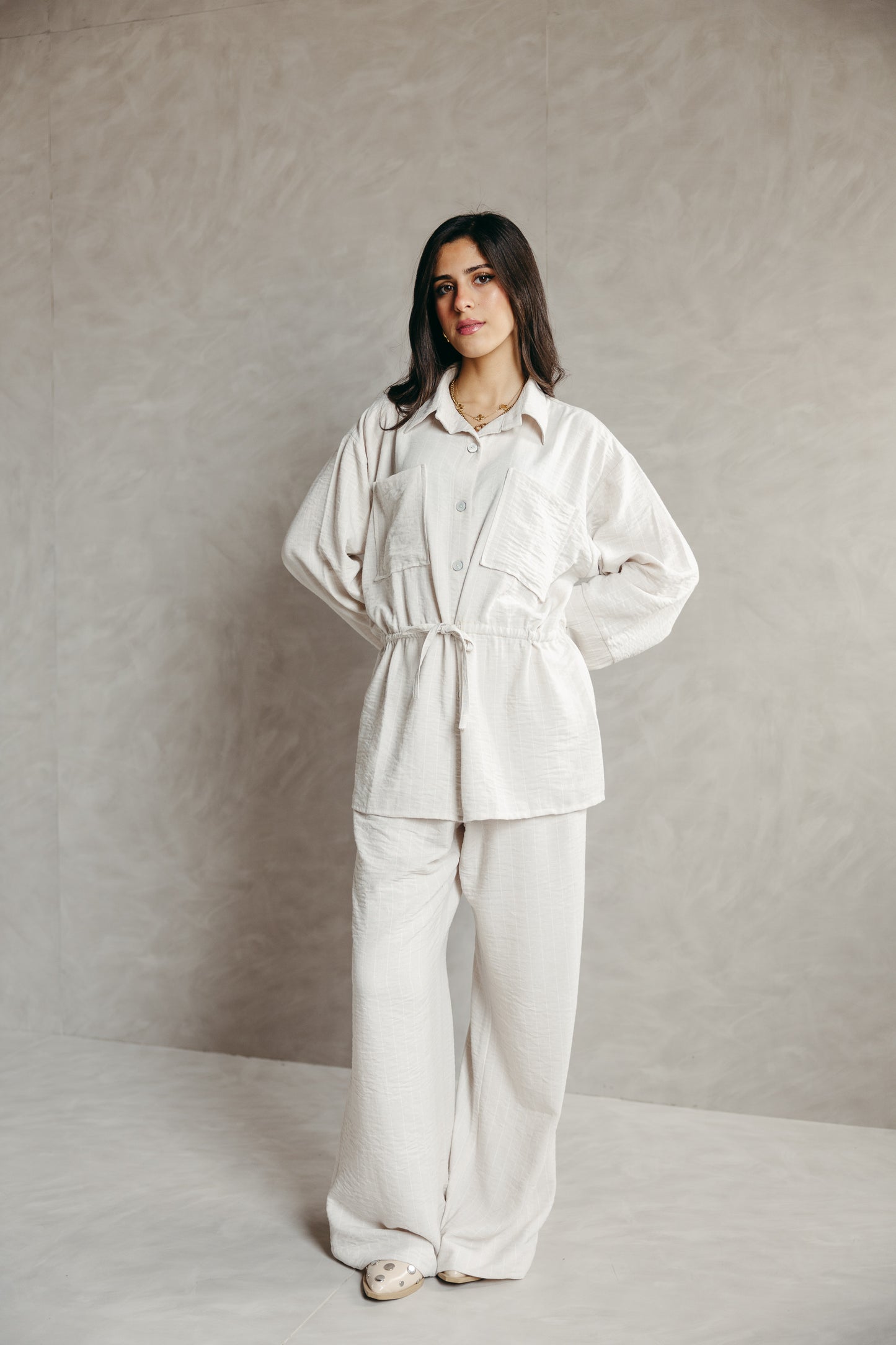 The Rayé Set in Pearl White