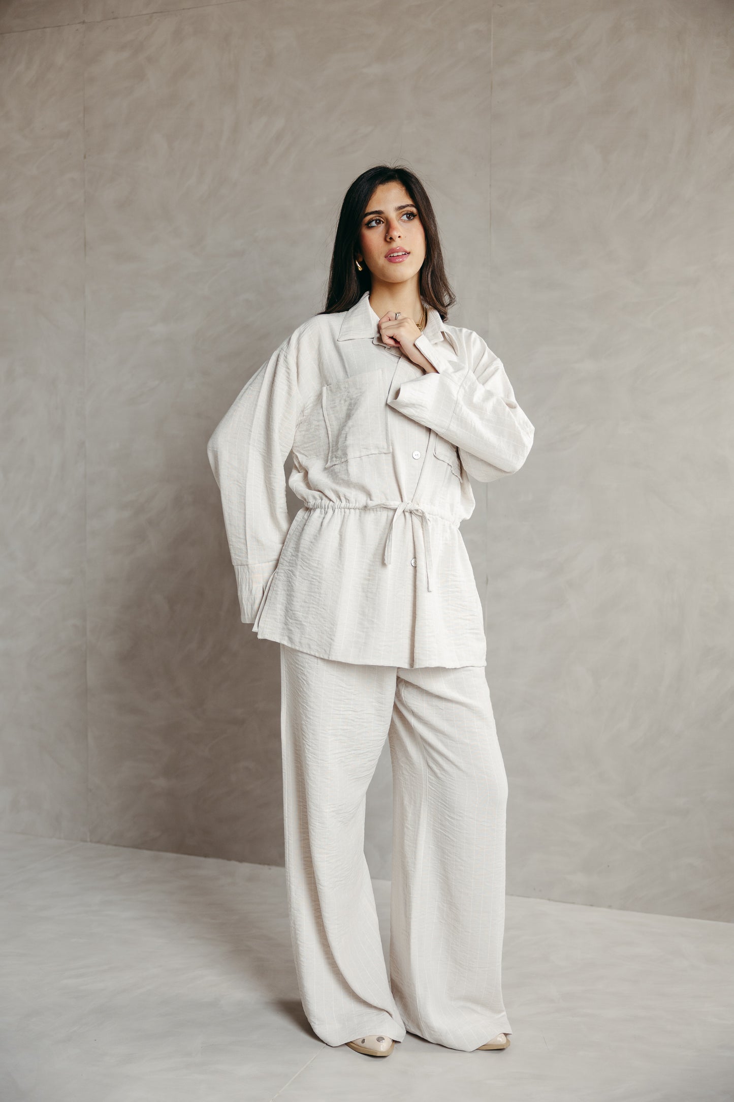 The Rayé Set in Pearl White