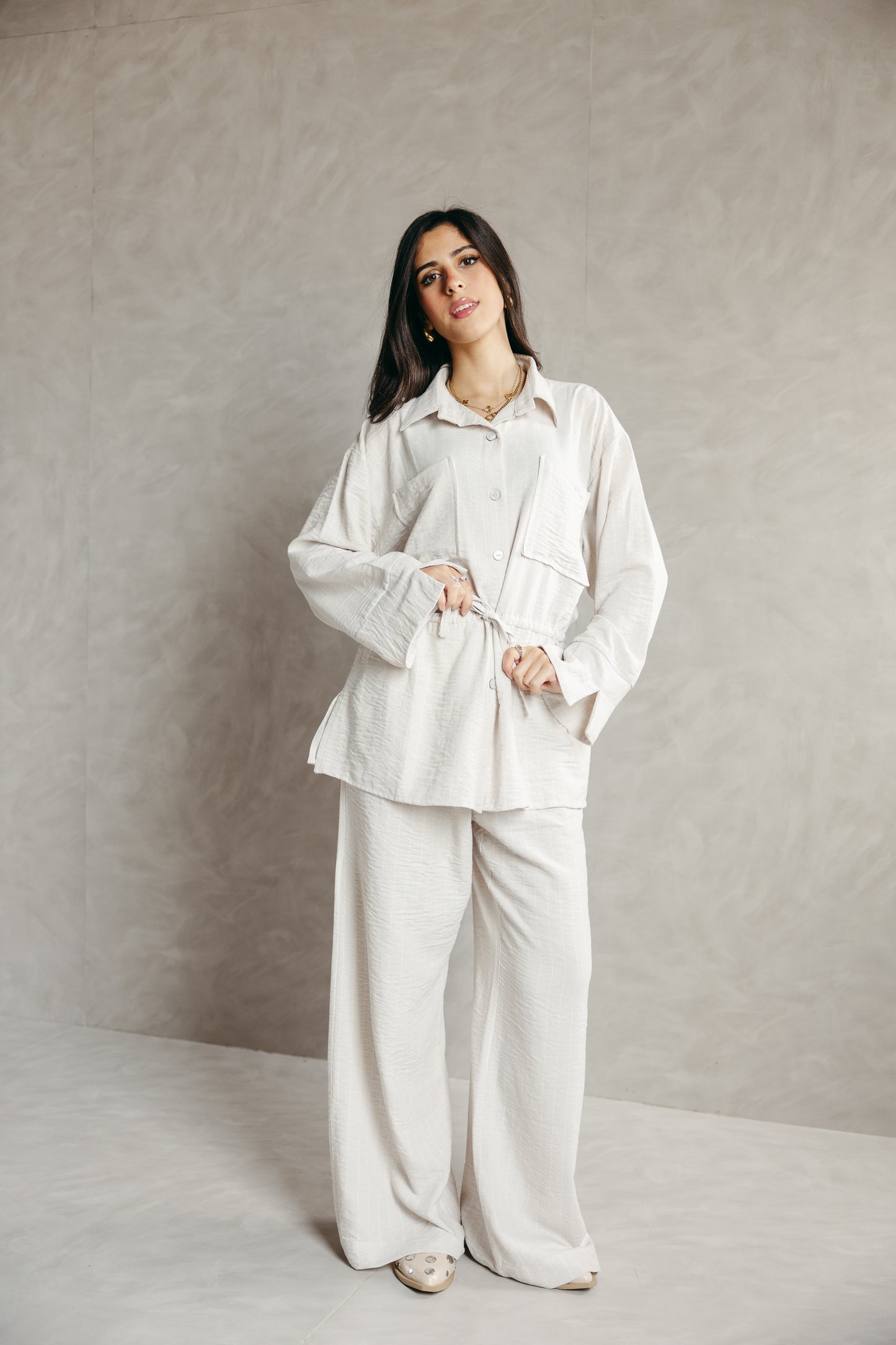 The Rayé Set in Pearl White