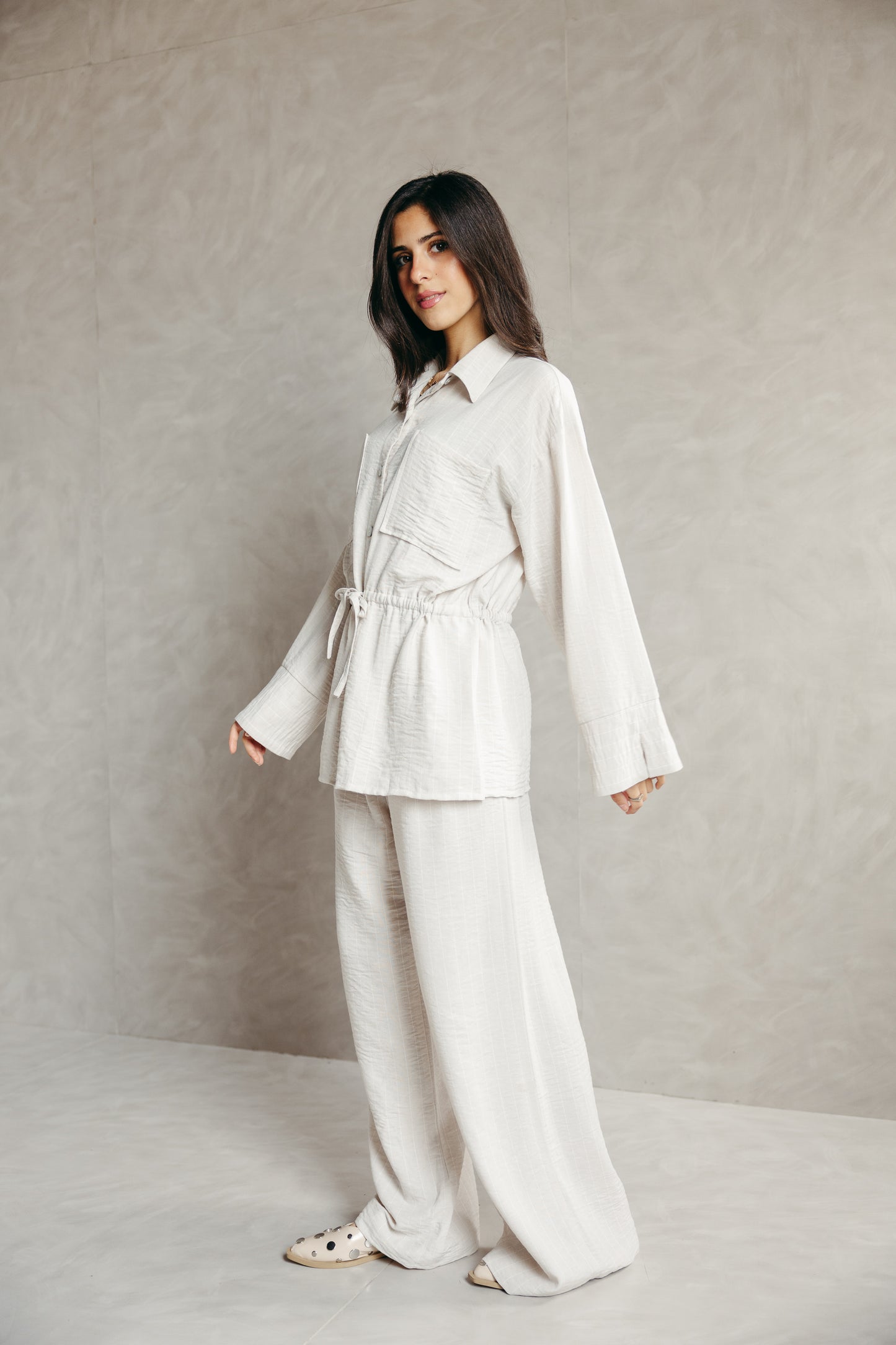 The Rayé Set in Pearl White