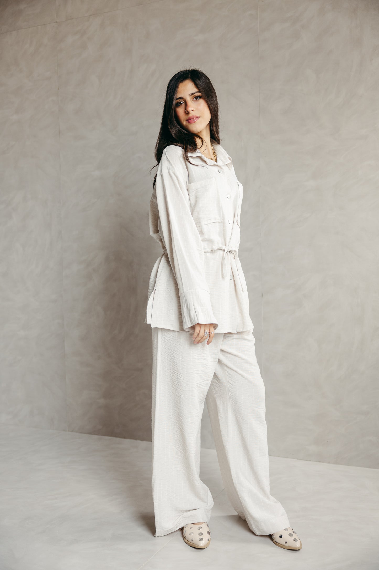 The Rayé Set in Pearl White