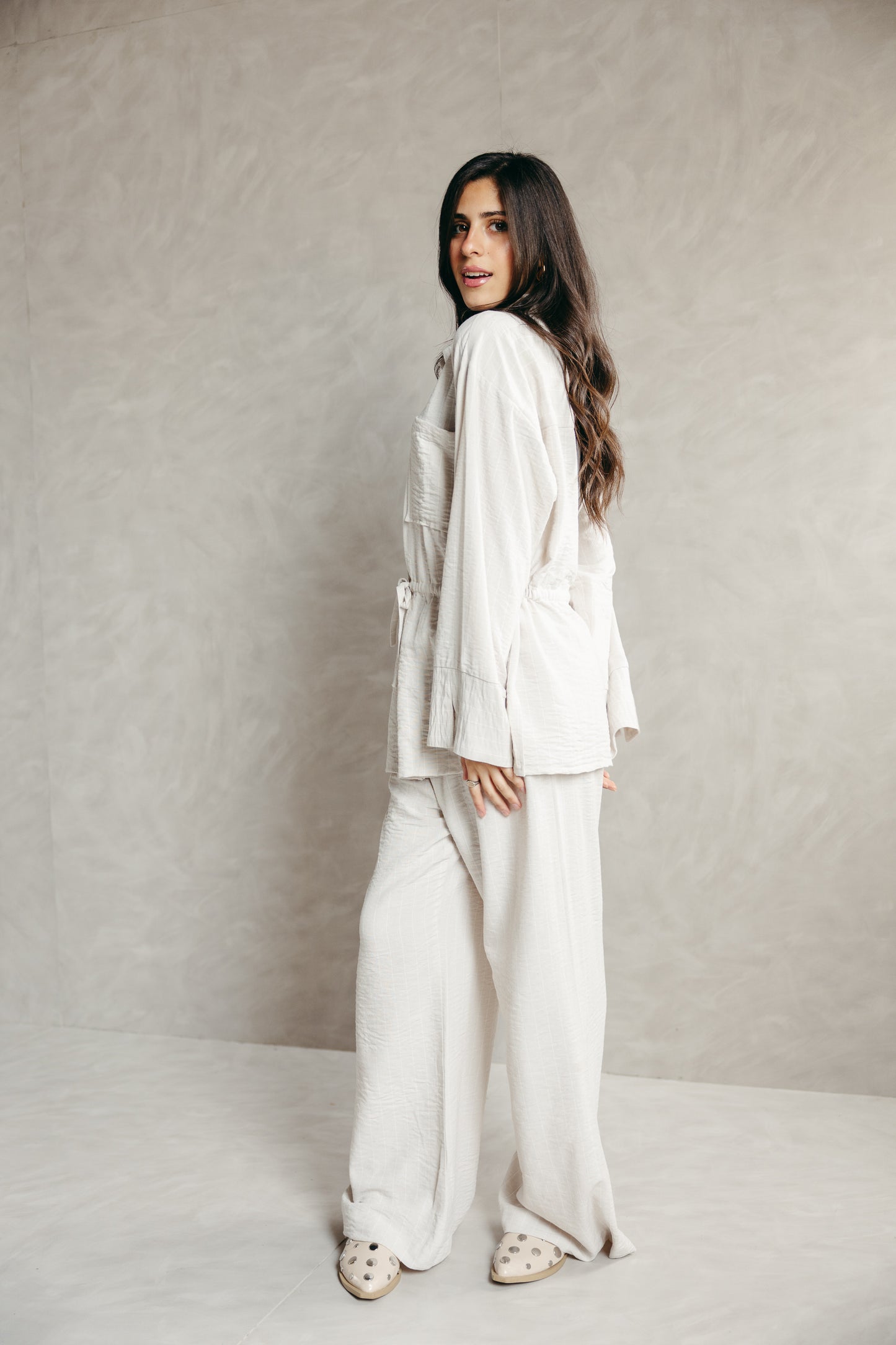 The Rayé Set in Pearl White