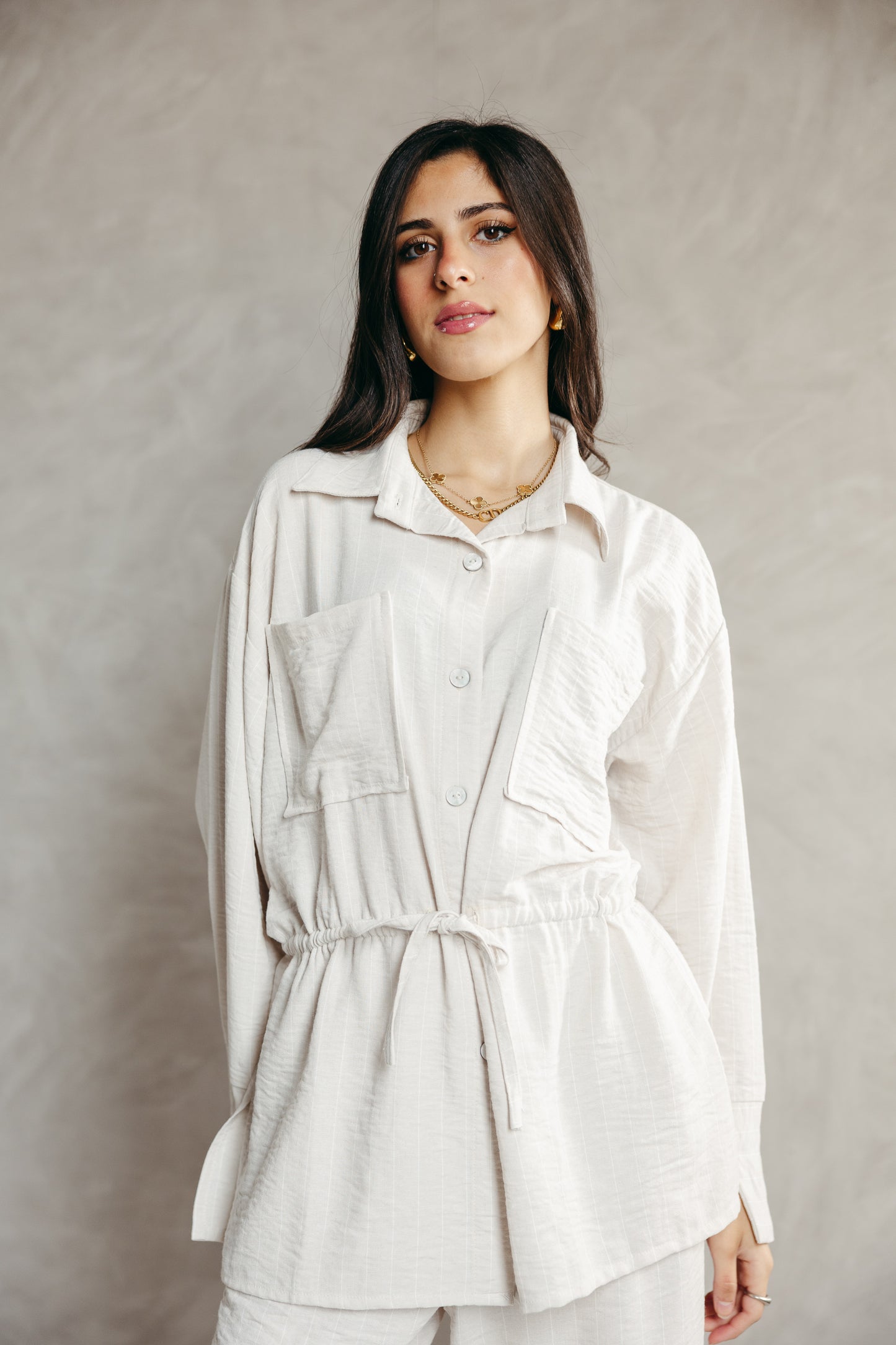 The Rayé Set in Pearl White
