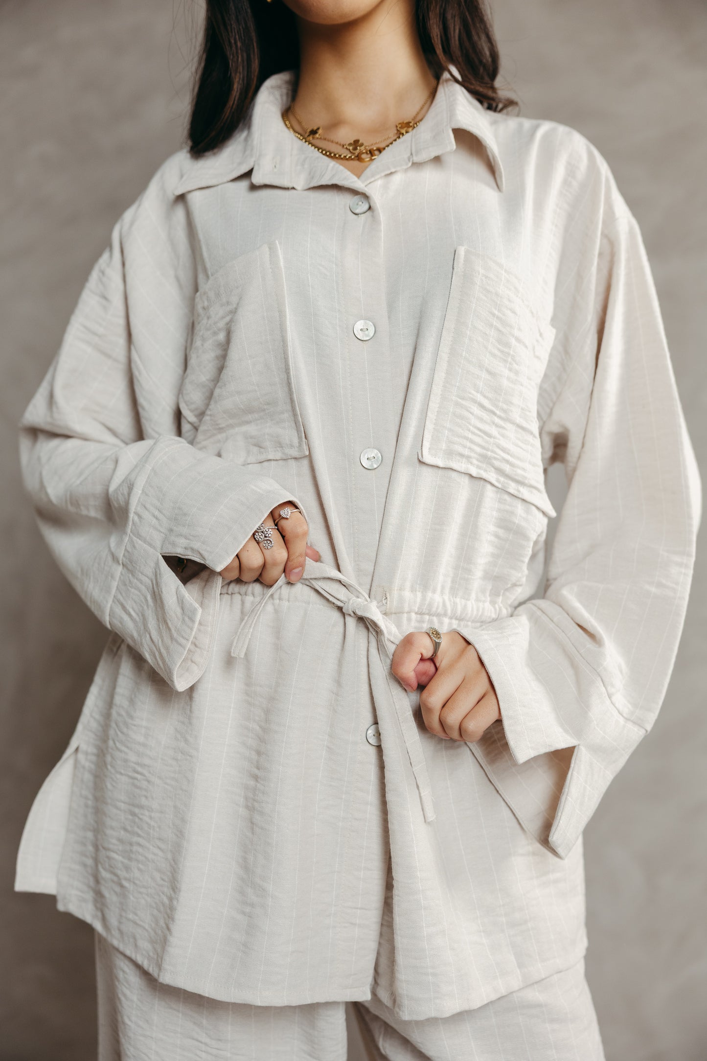 The Rayé Set in Pearl White