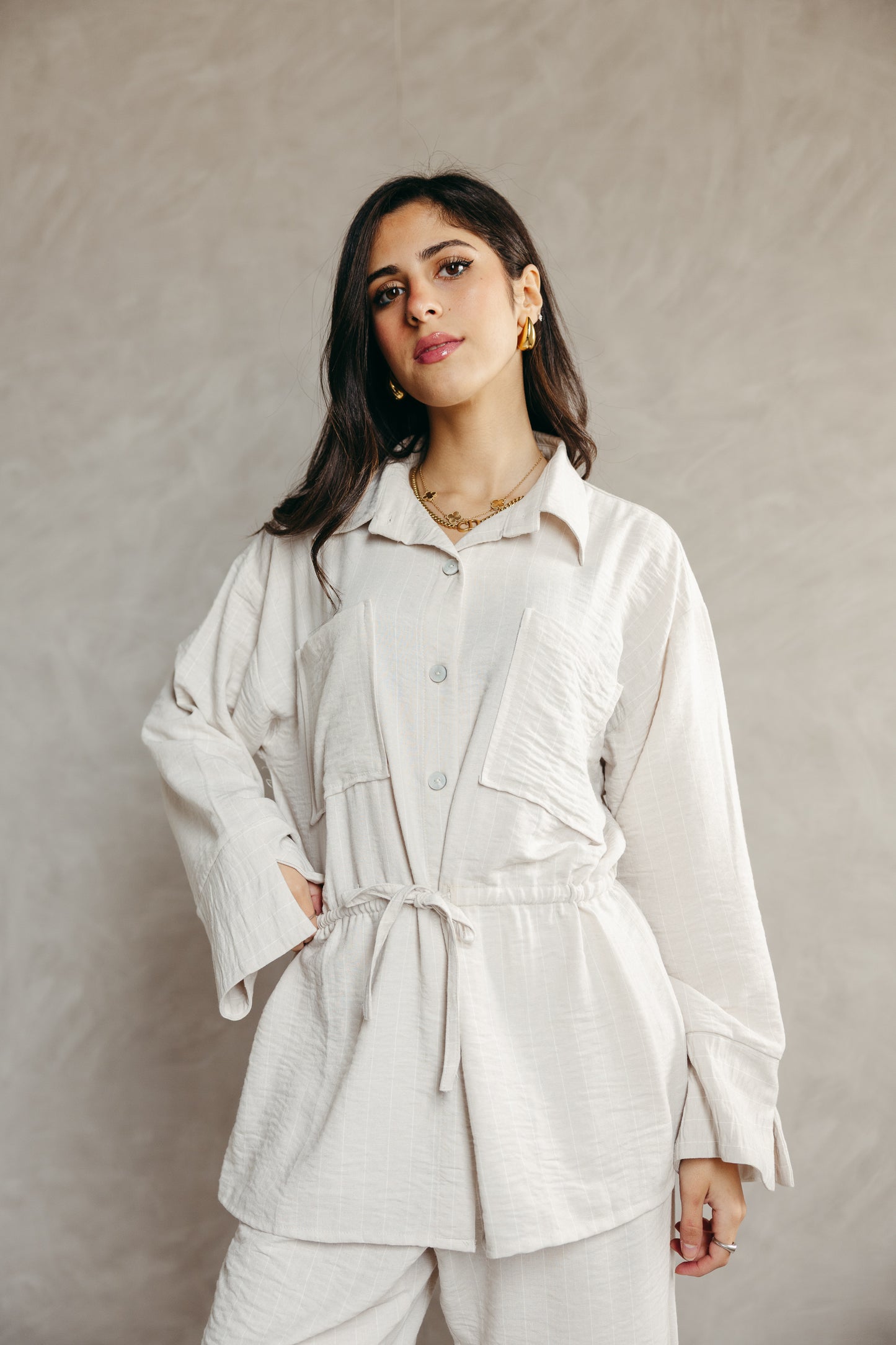 The Rayé Set in Pearl White
