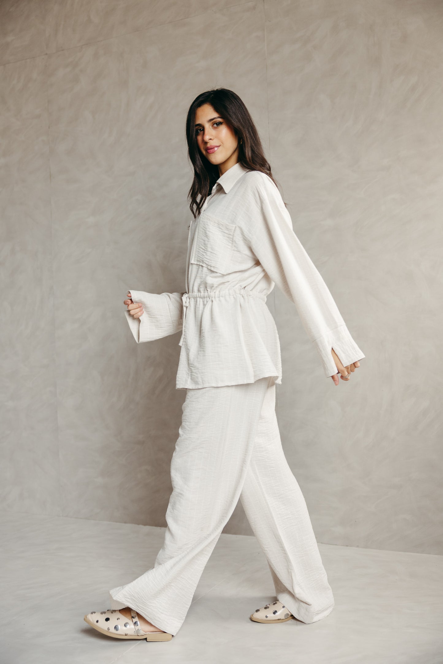 The Rayé Set in Pearl White