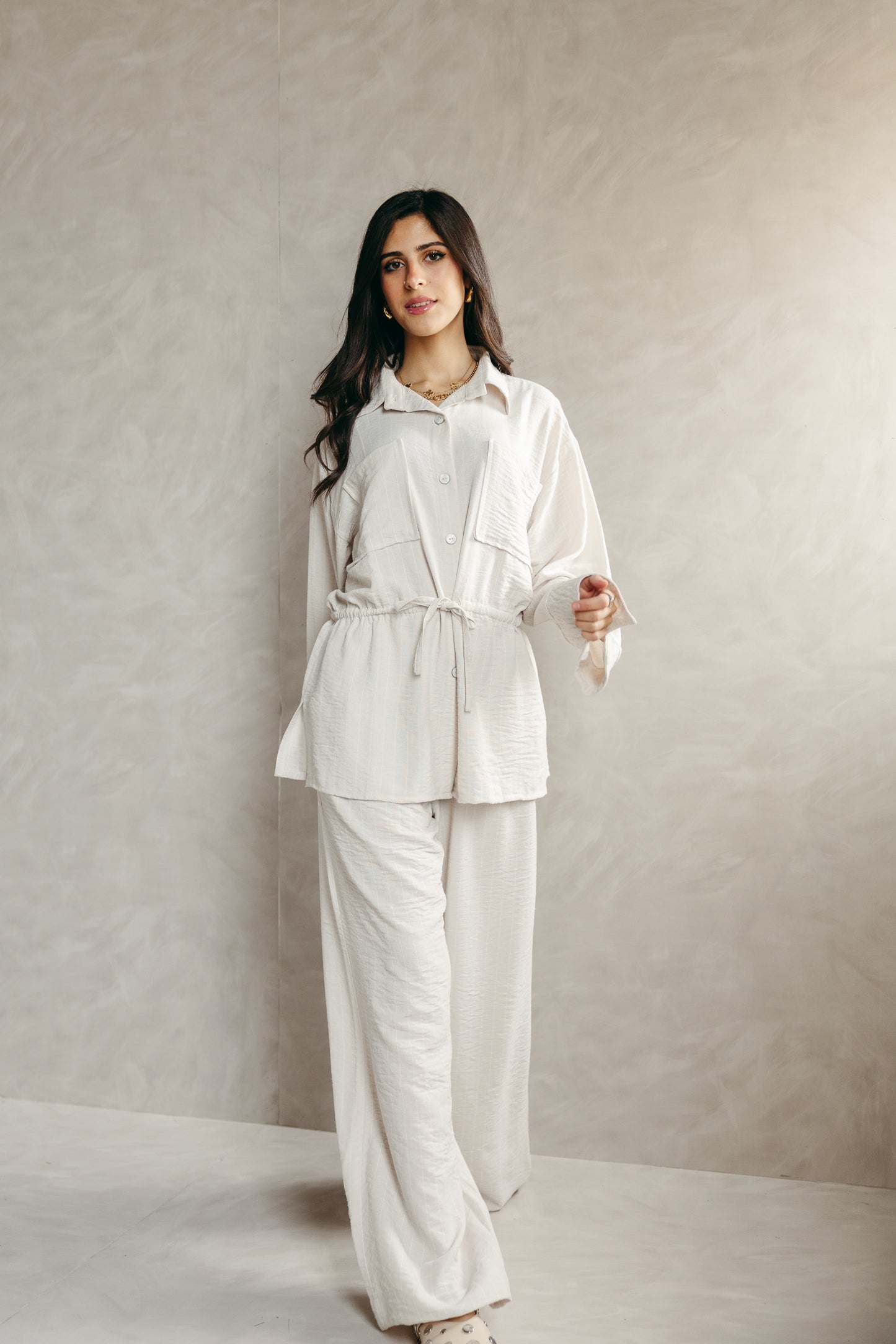 The Rayé Set in Pearl White