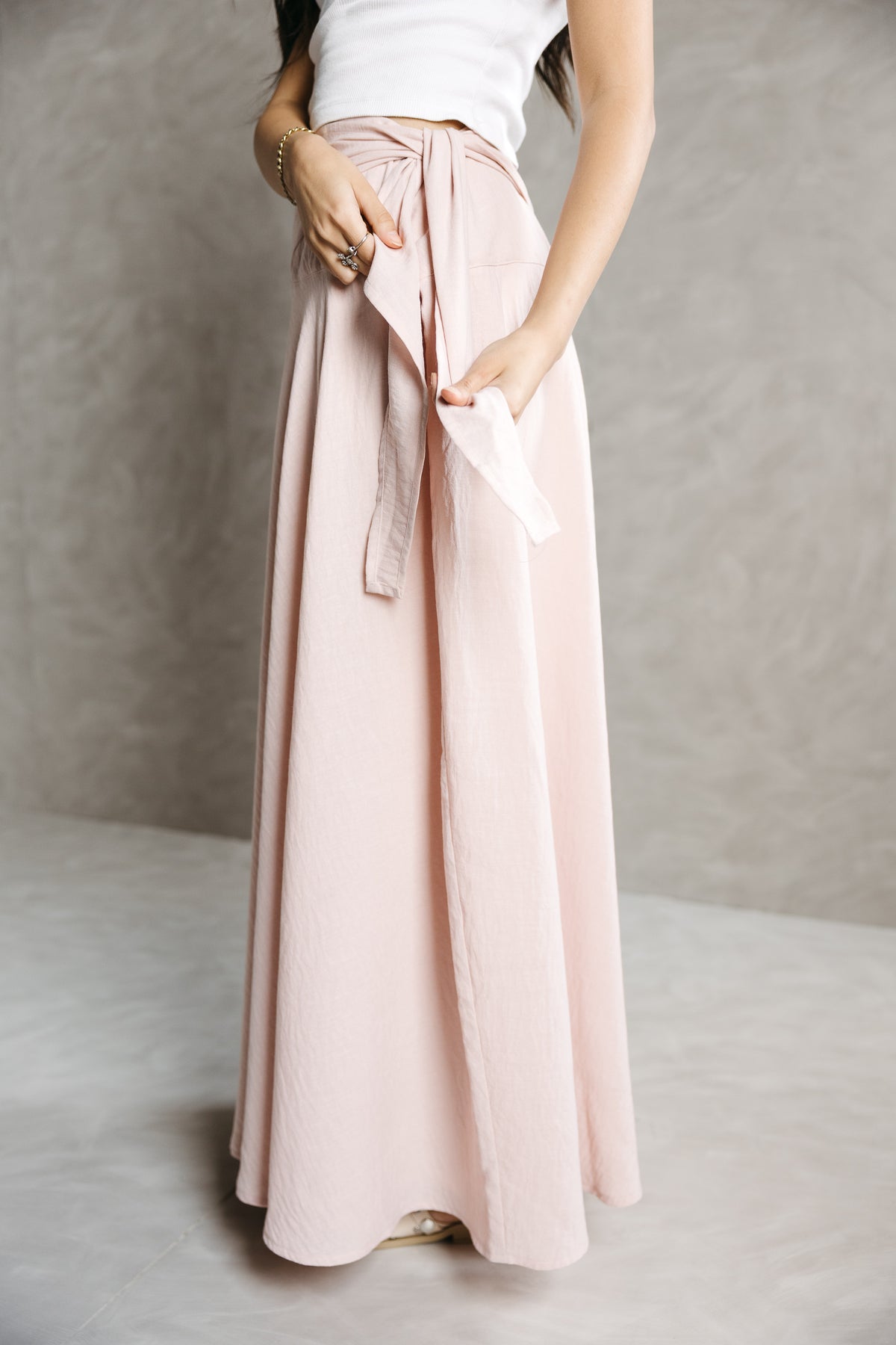 The Serene Wrap Skirt in Angel Blush
