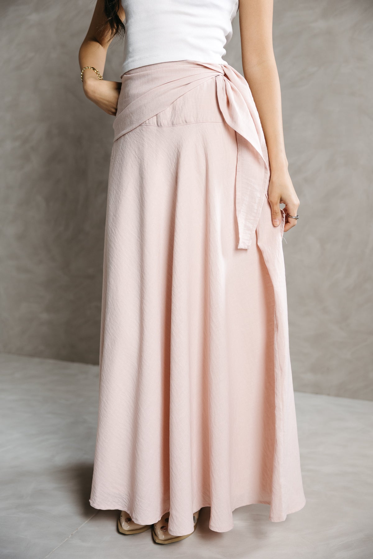 The Serene Wrap Skirt in Angel Blush