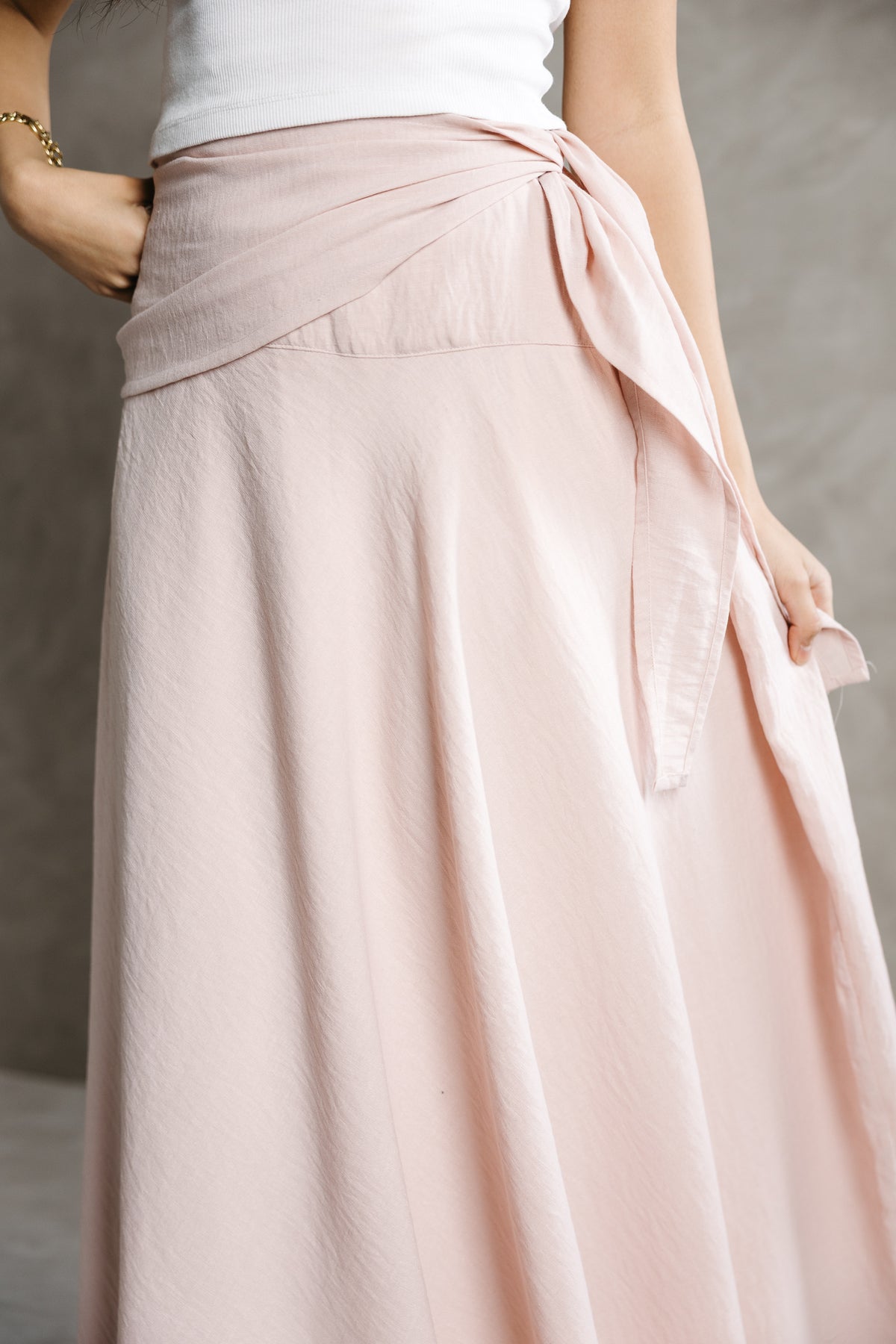 The Serene Wrap Skirt in Angel Blush
