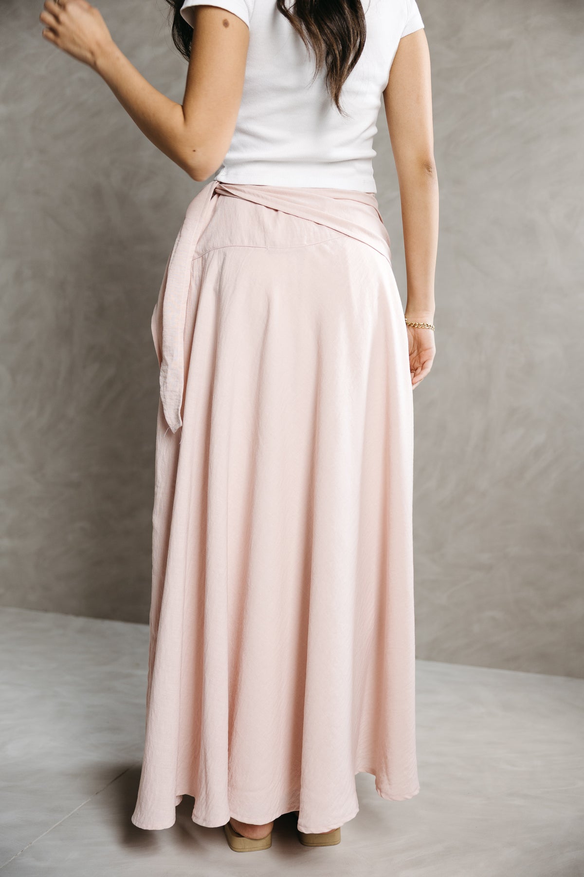 The Serene Wrap Skirt in Angel Blush