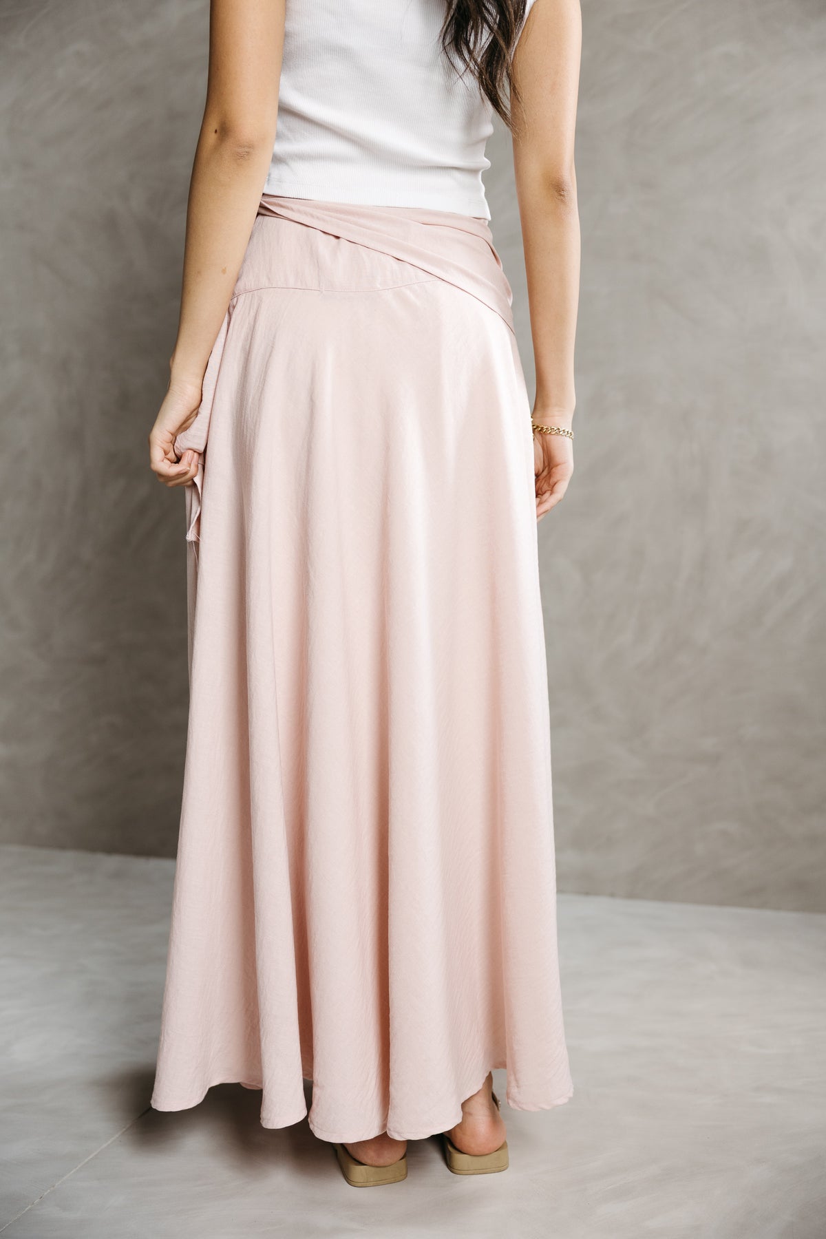 The Serene Wrap Skirt in Angel Blush