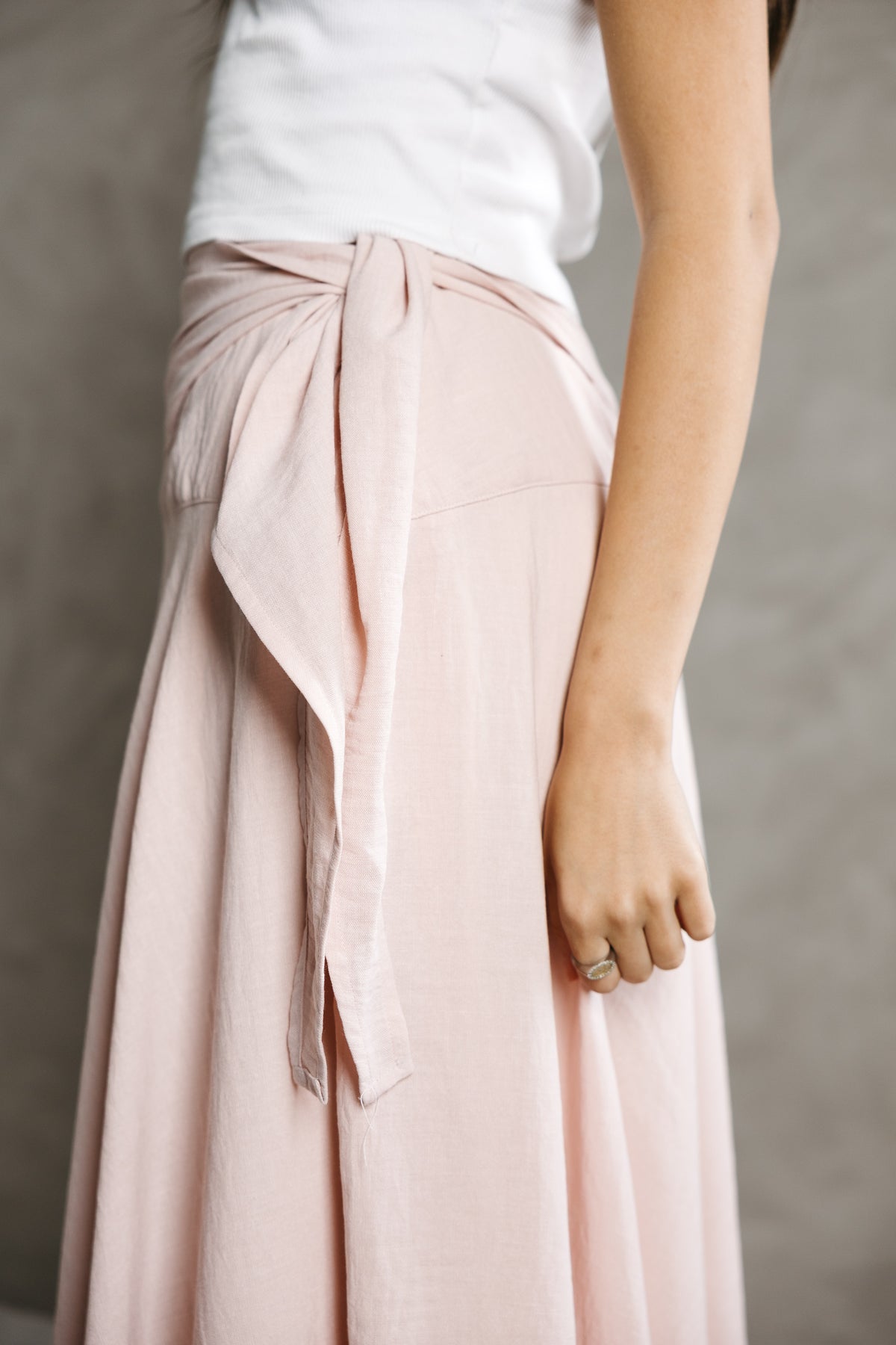 The Serene Wrap Skirt in Angel Blush