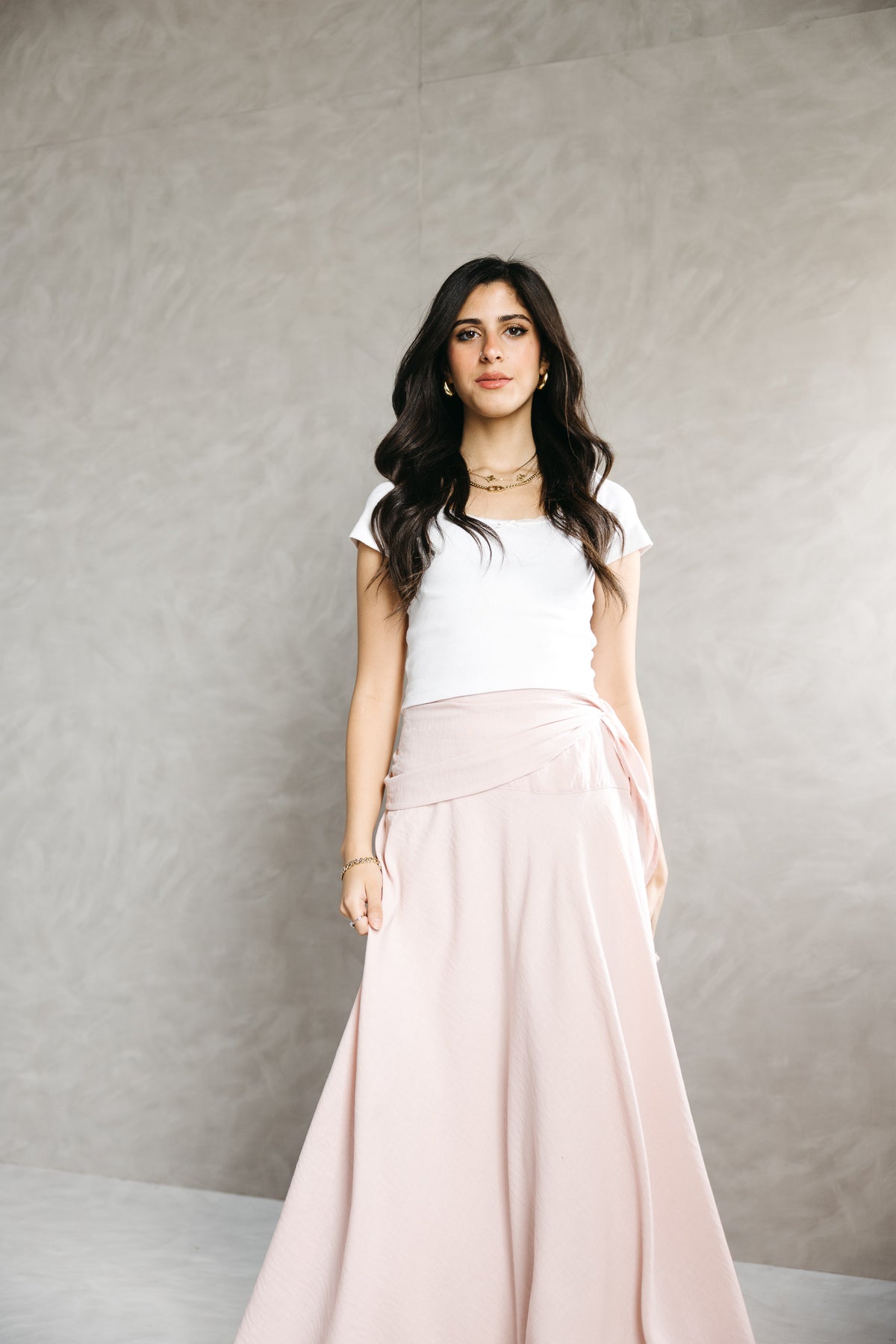 The Serene Wrap Skirt in Angel Blush