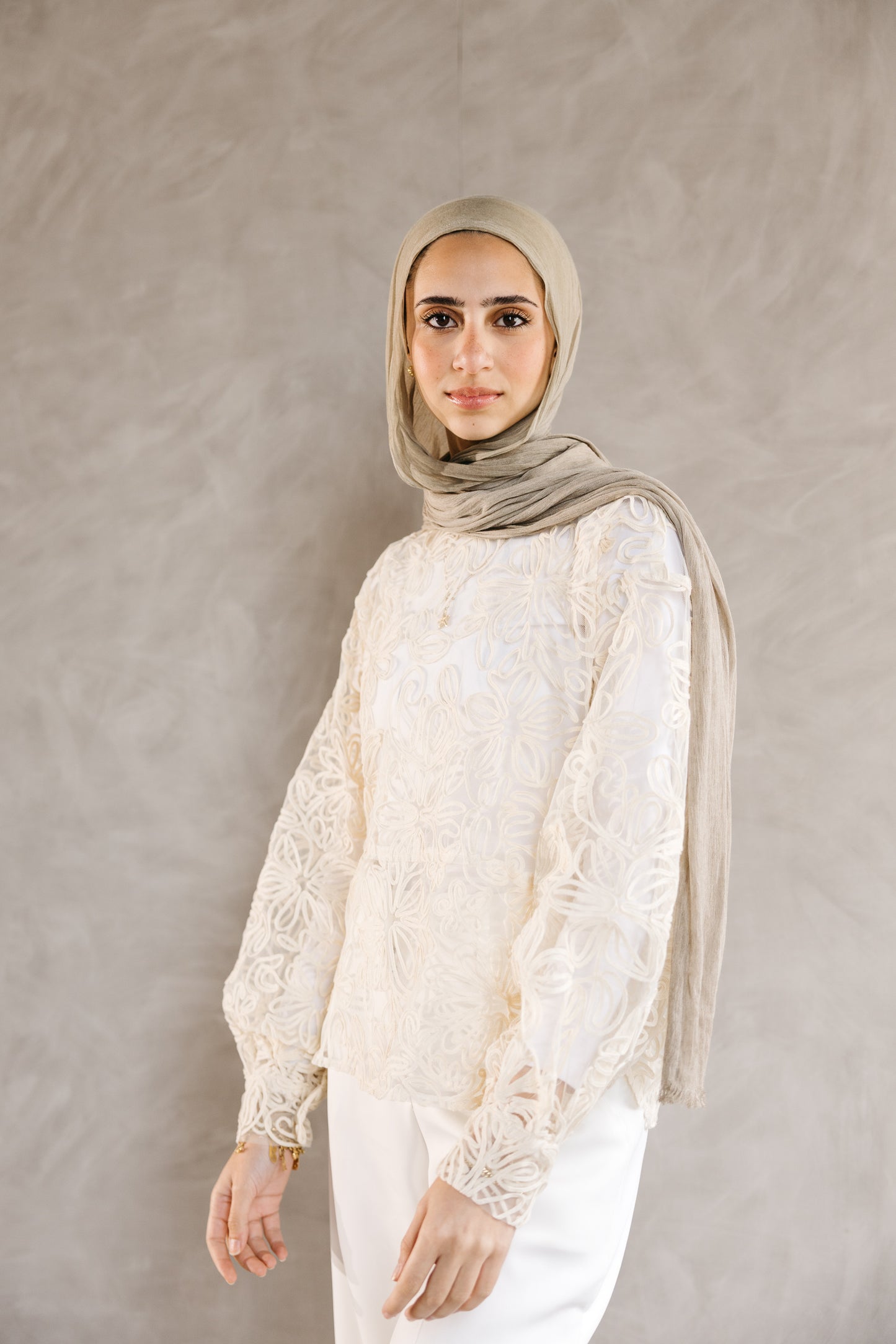 The Bloom Blouse in Chantilly Cream