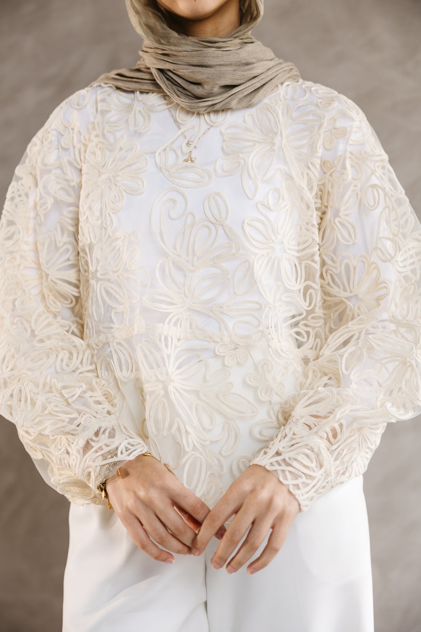 The Bloom Blouse in Chantilly Cream