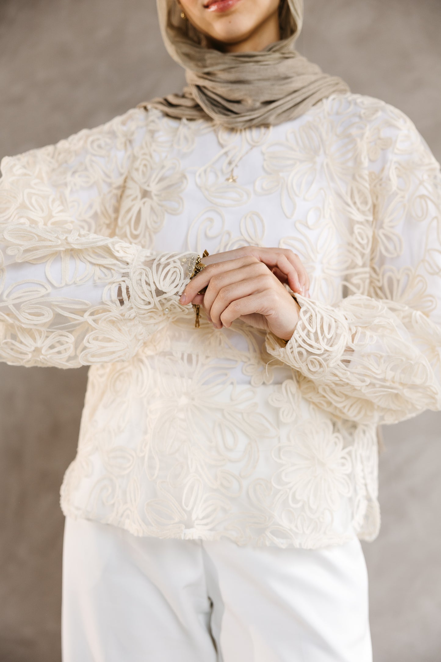 The Bloom Blouse in Chantilly Cream