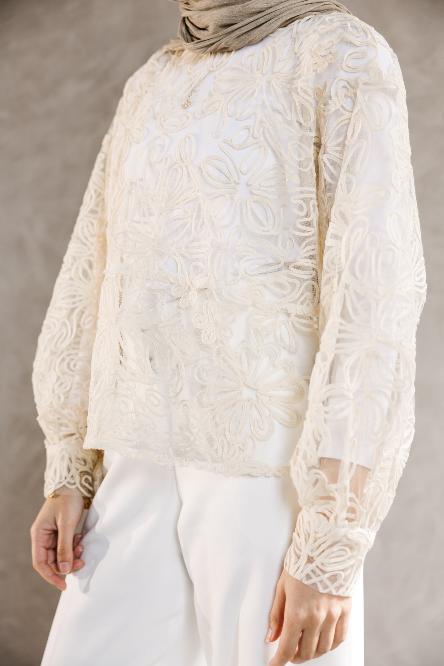 The Bloom Blouse in Chantilly Cream