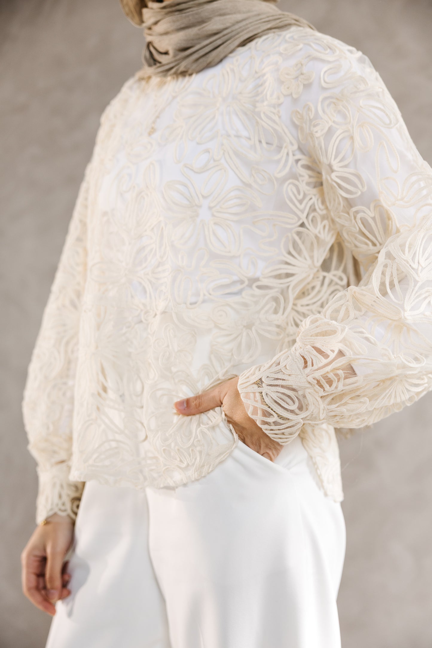 The Bloom Blouse in Chantilly Cream