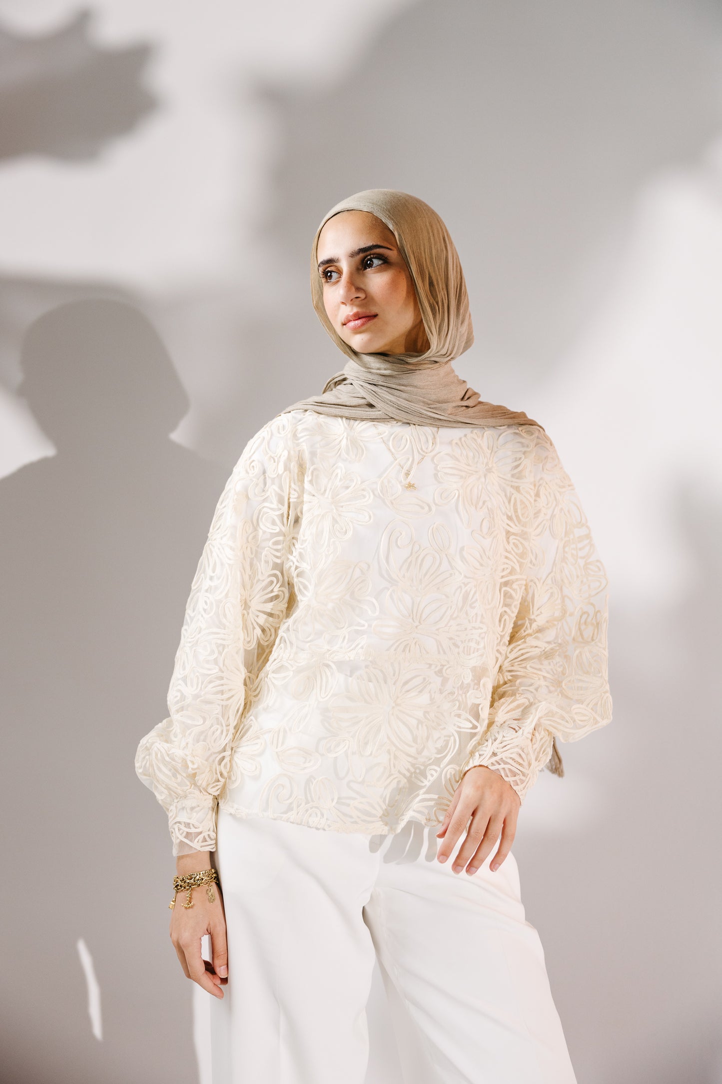 The Bloom Blouse in Chantilly Cream