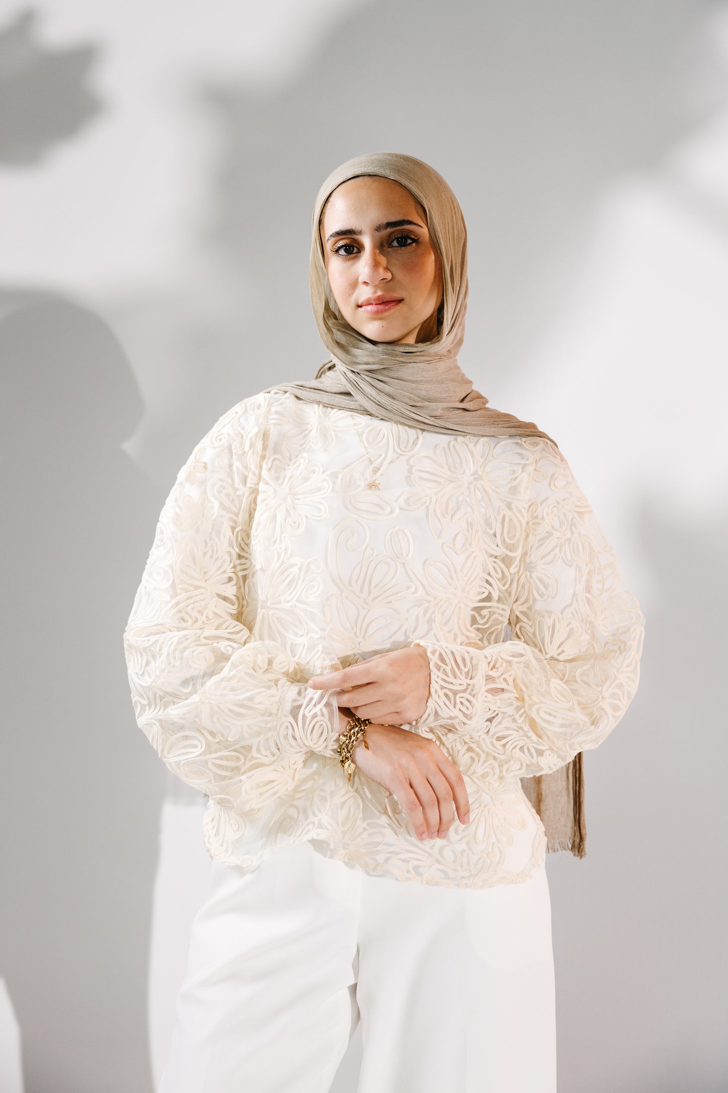 The Bloom Blouse in Chantilly Cream