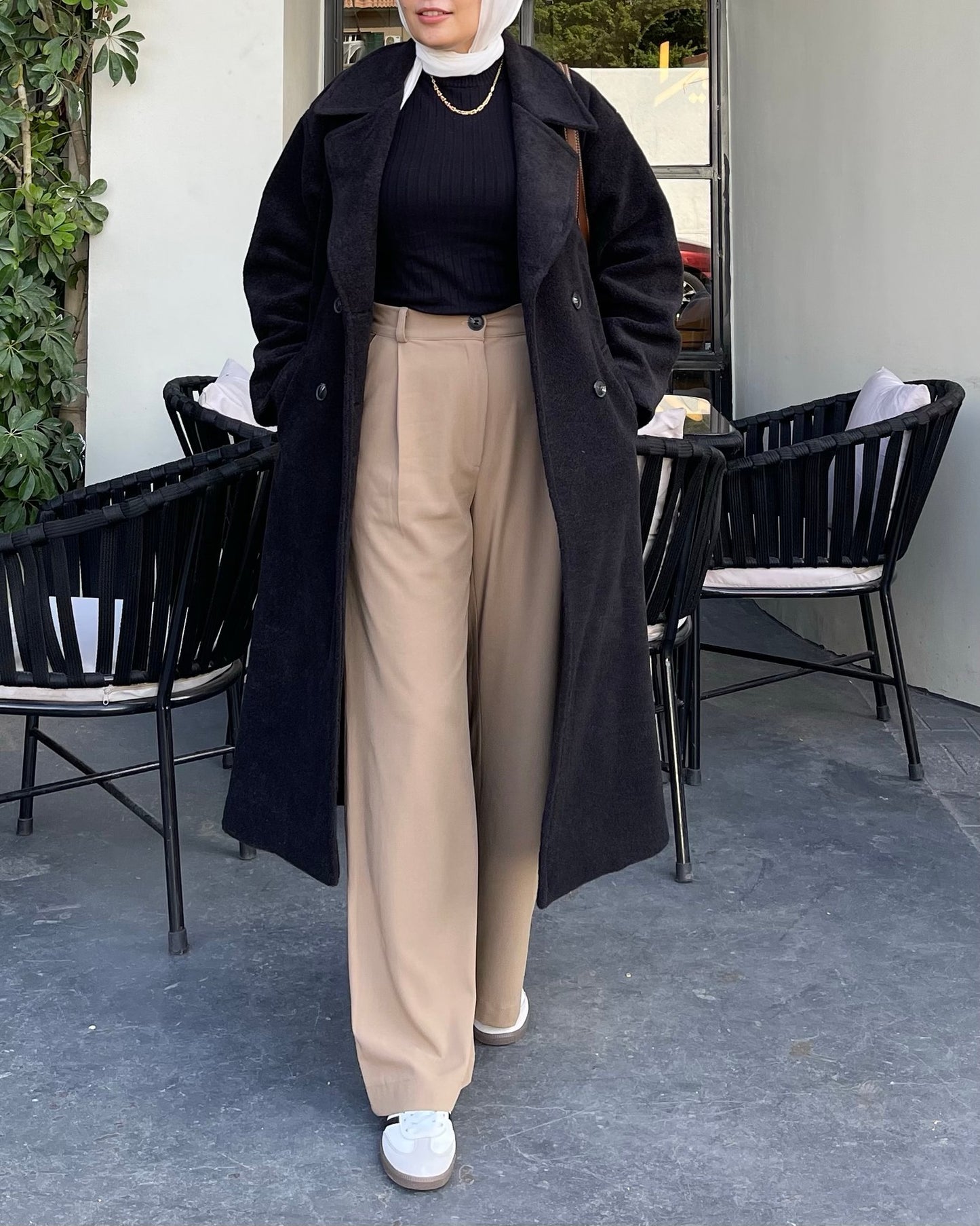 Black City Breeze Wool Coat