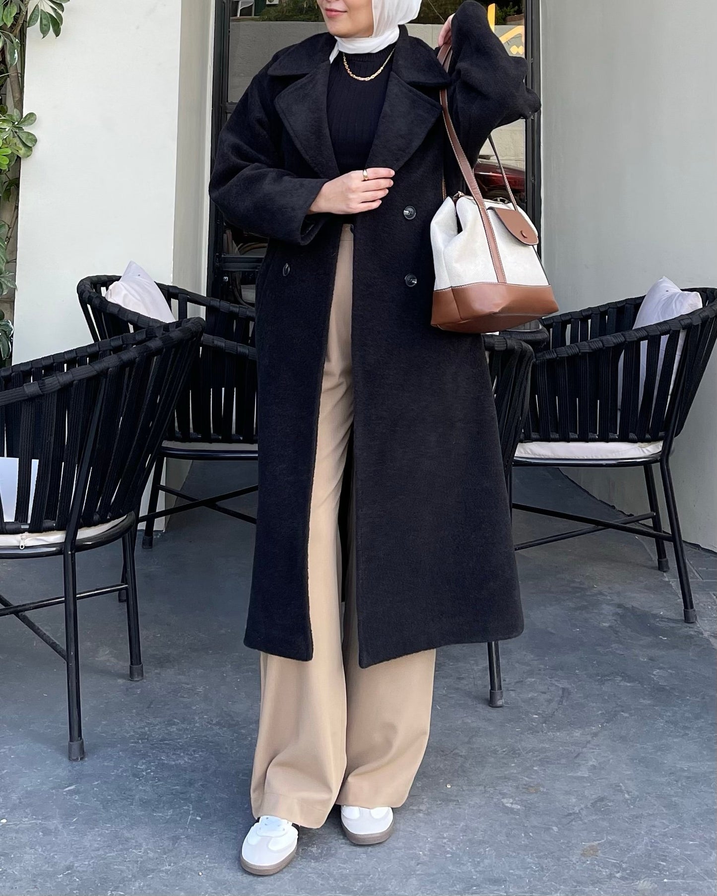 Black City Breeze Wool Coat